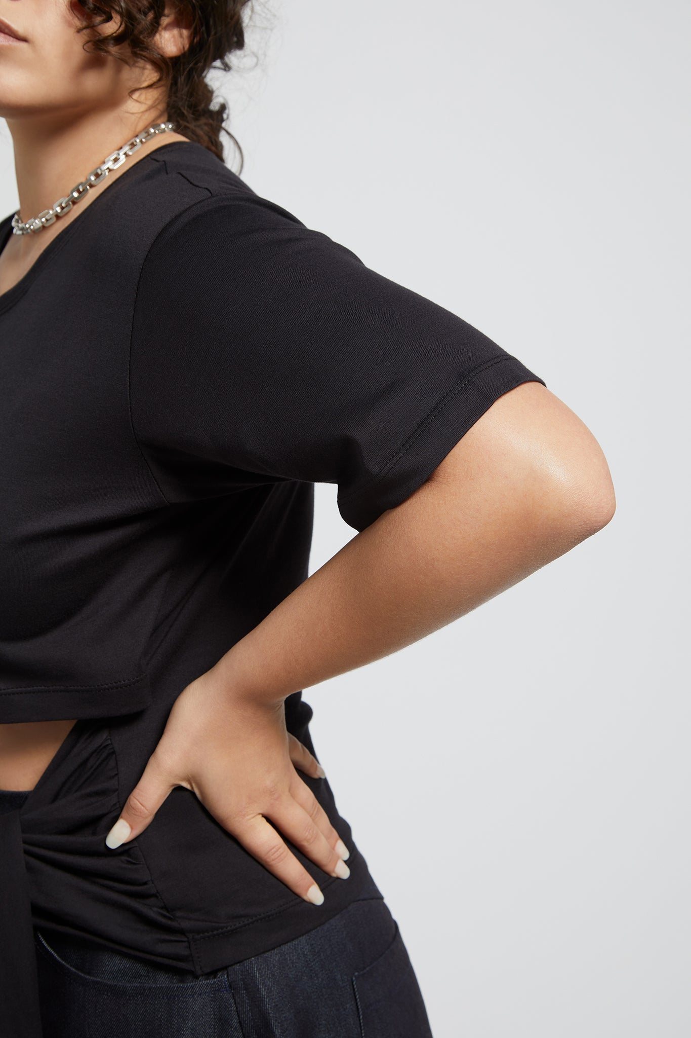 A.BCH A.30 Black Super Crop T-Shirt in Australian Super Cotton