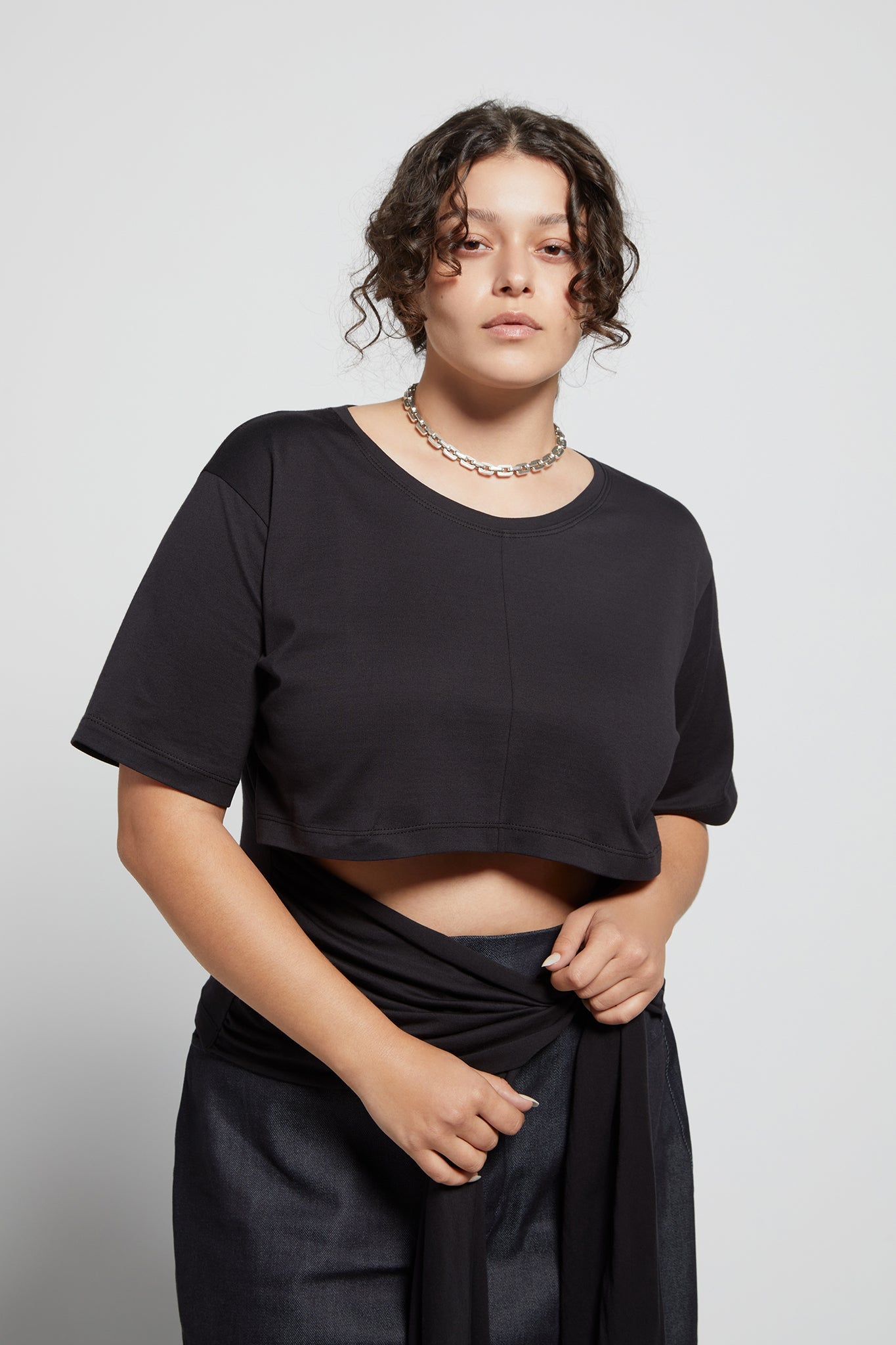 A.BCH A.30 Black Super Crop T-Shirt in Australian Super Cotton