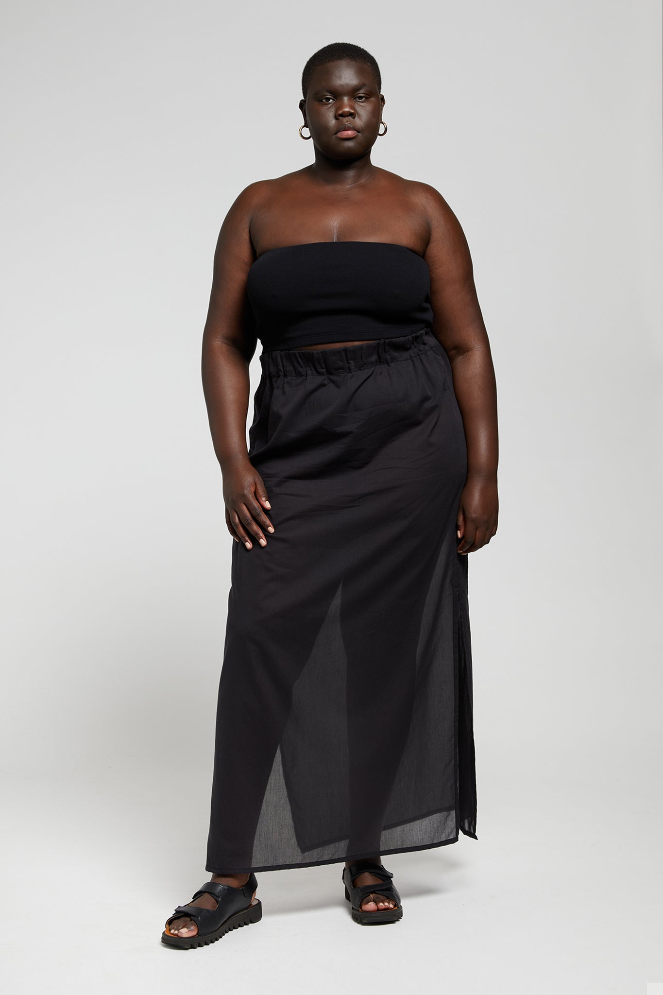 A.BCH A.31 Black Long Sheer Skirt Organic Cotton