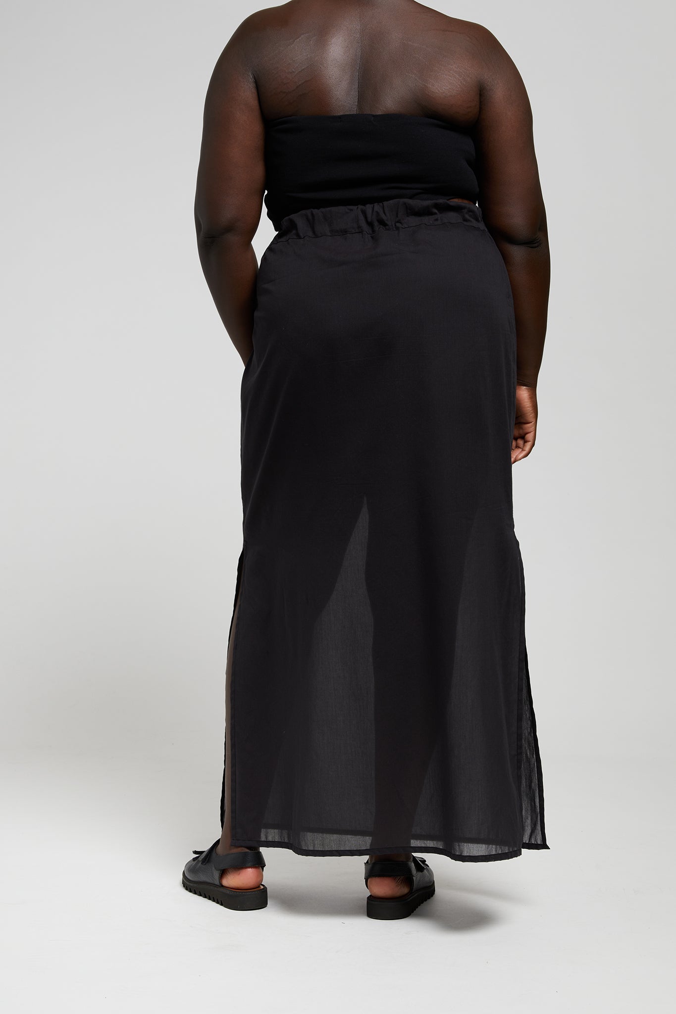 A.BCH A.31 Black Long Sheer Skirt Organic Cotton