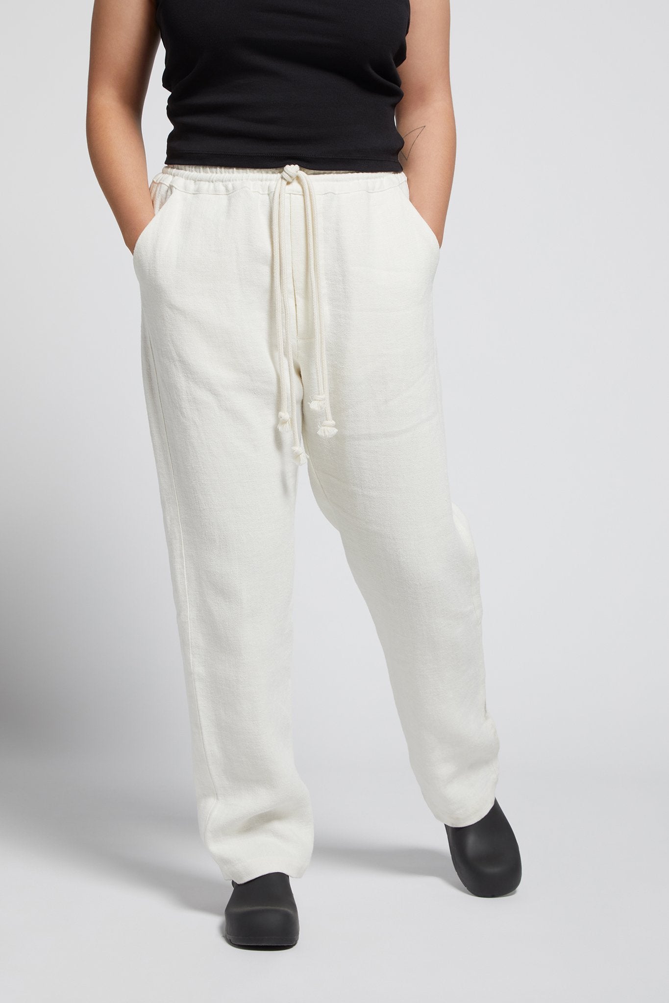 A.BCH A.32 Ivory Joggers in Hemp