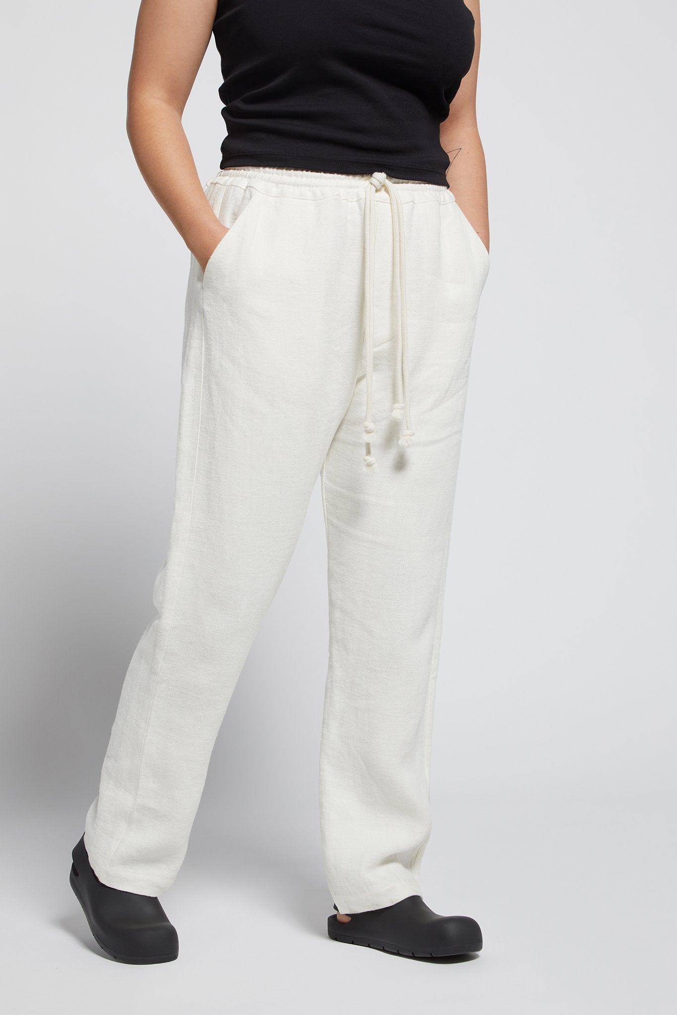 A.BCH A.32 Ivory Joggers in Hemp