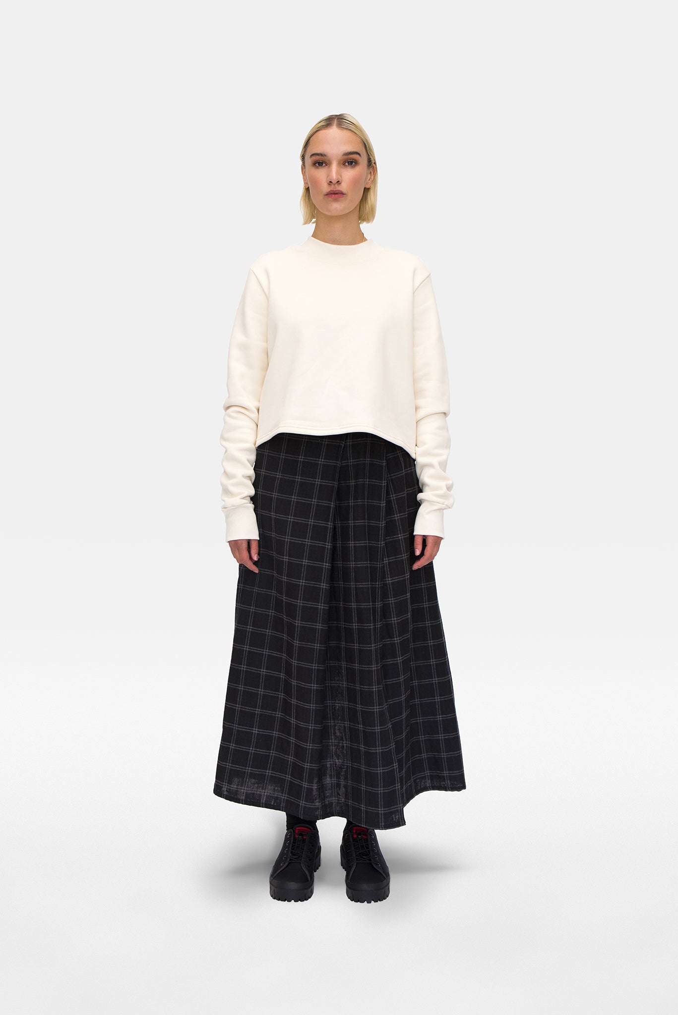 A.BCH A.33 Undyed Crop Fleecy Sweater in Organic Cotton