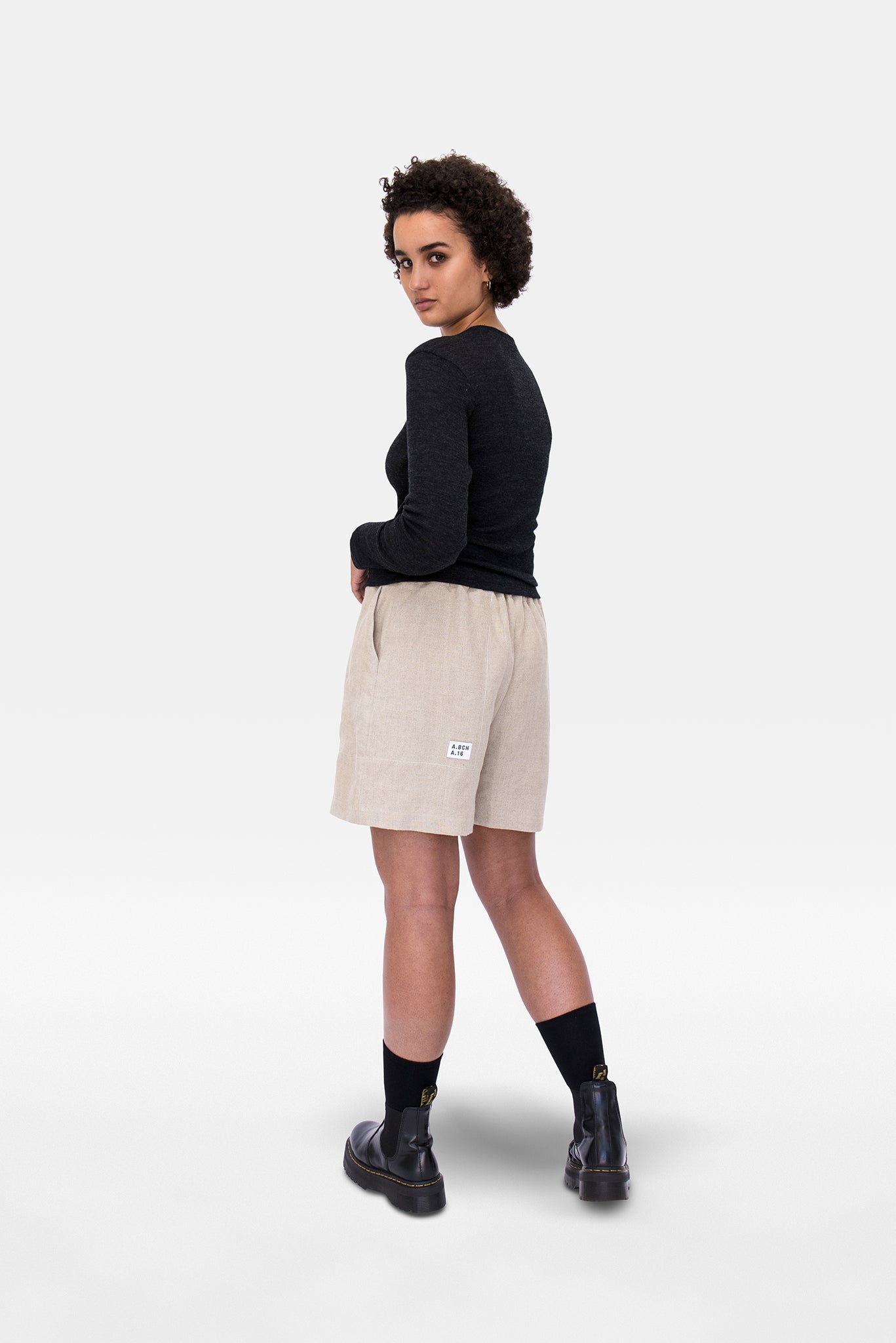 A.BCH A.34 Charcoal Long Sleeve Thermal T-Shirt in Australian Merino