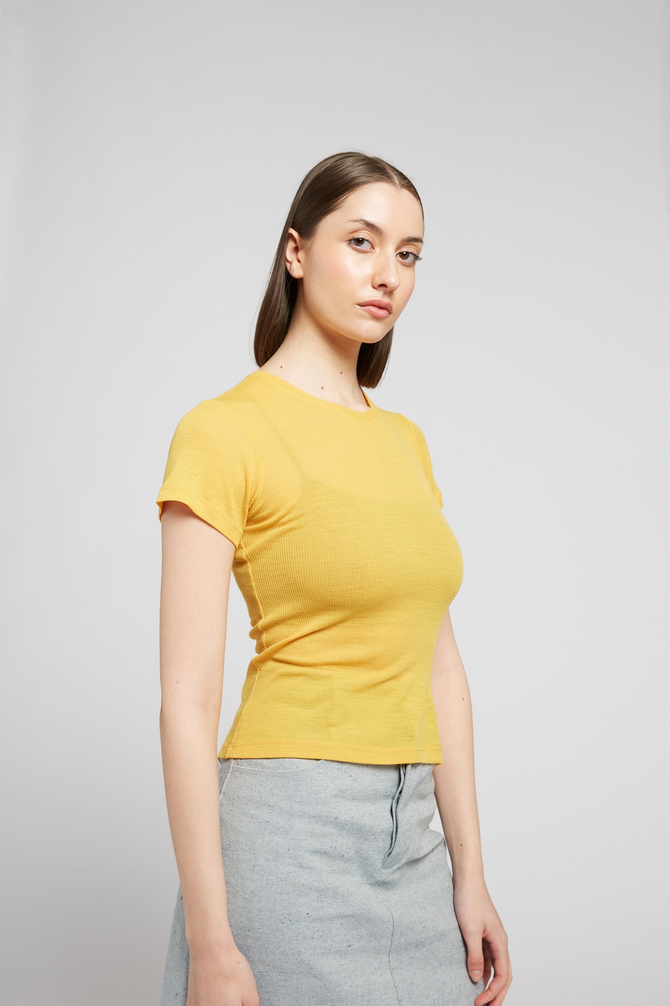 A.BCH A.34 Marigold Short Sleeve Thermal T-Shirt in Australian Merino