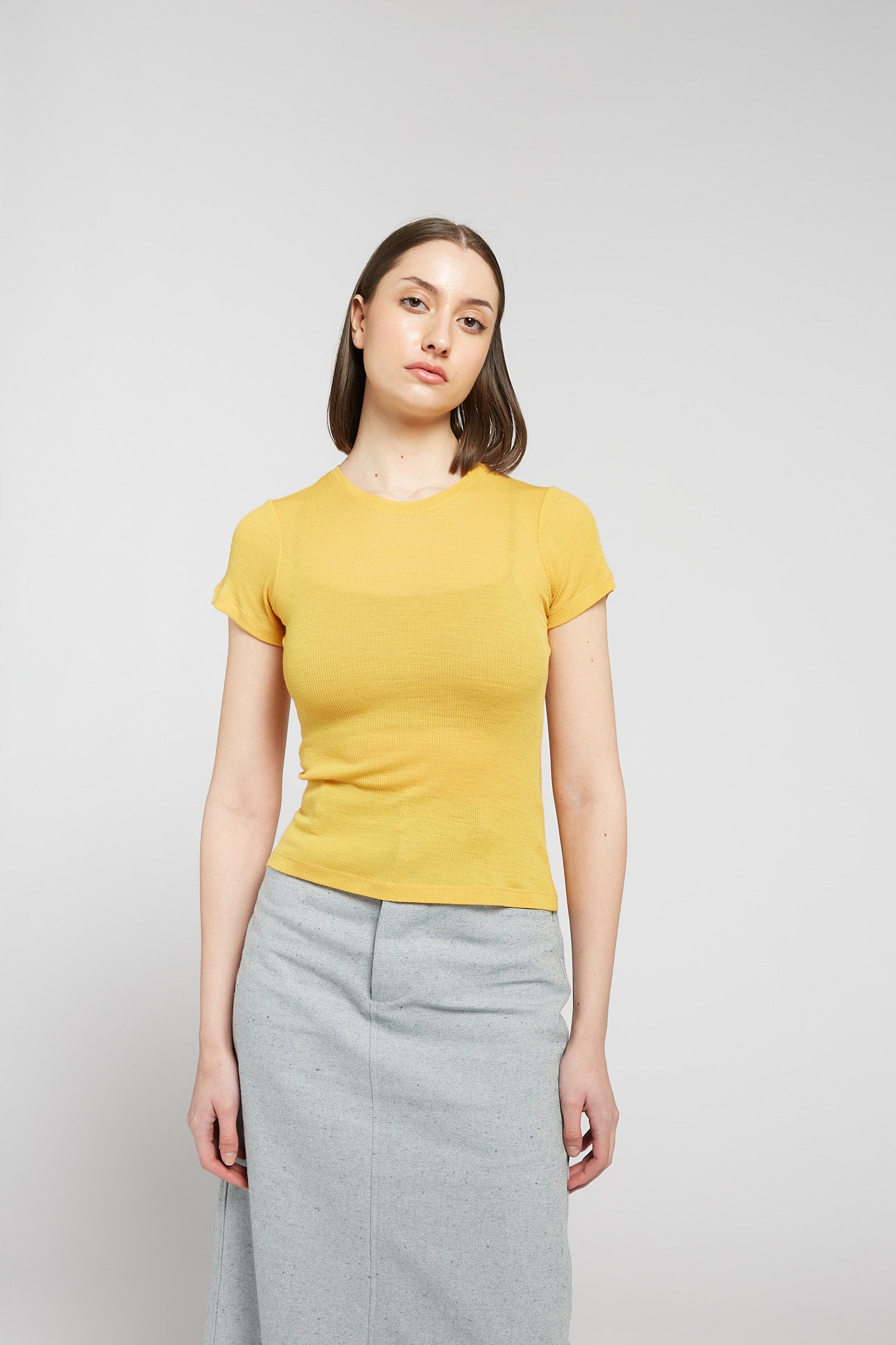 A.BCH A.34 Marigold Short Sleeve Thermal T-Shirt in Australian Merino