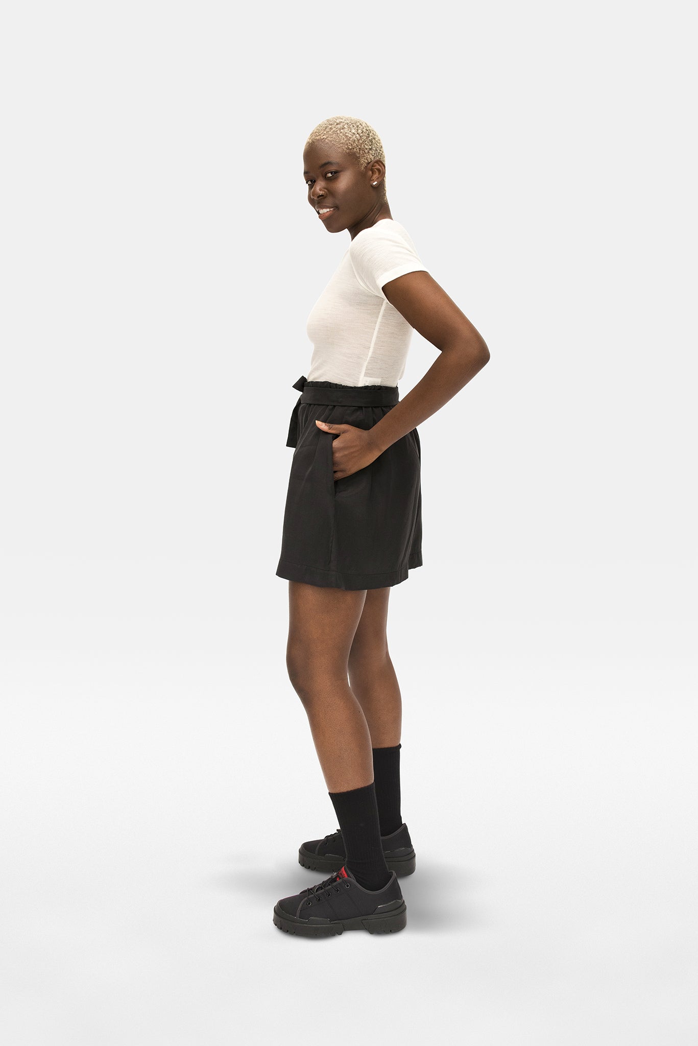 A.BCH A.34 Ivory Short Sleeve Thermal T-Shirt in Australian Merino
