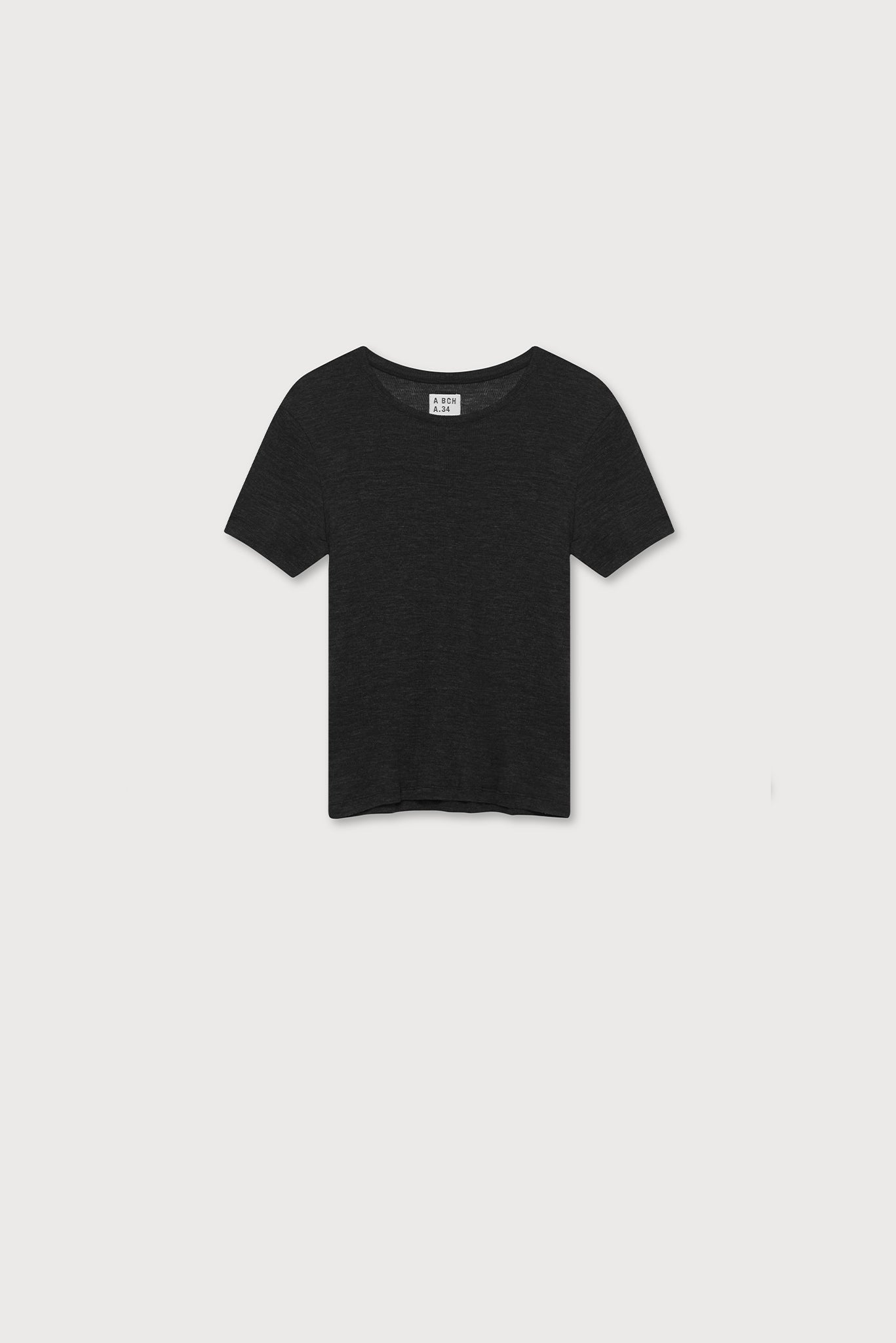 A.BCH A.34 Charcoal Short Sleeve Thermal T-Shirt in Australian Merino