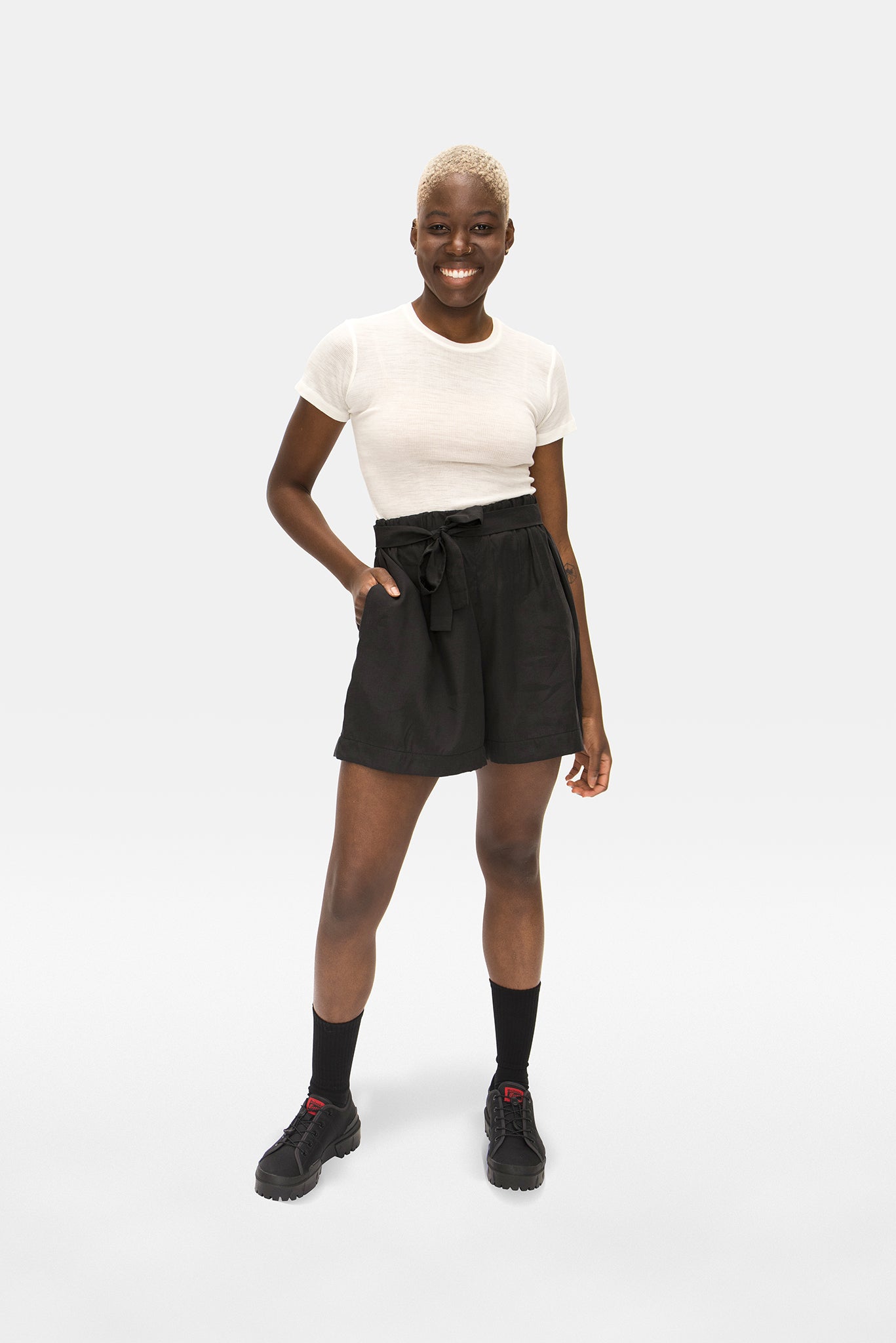 A.BCH A.34 Ivory Short Sleeve Thermal T-Shirt in Australian Merino