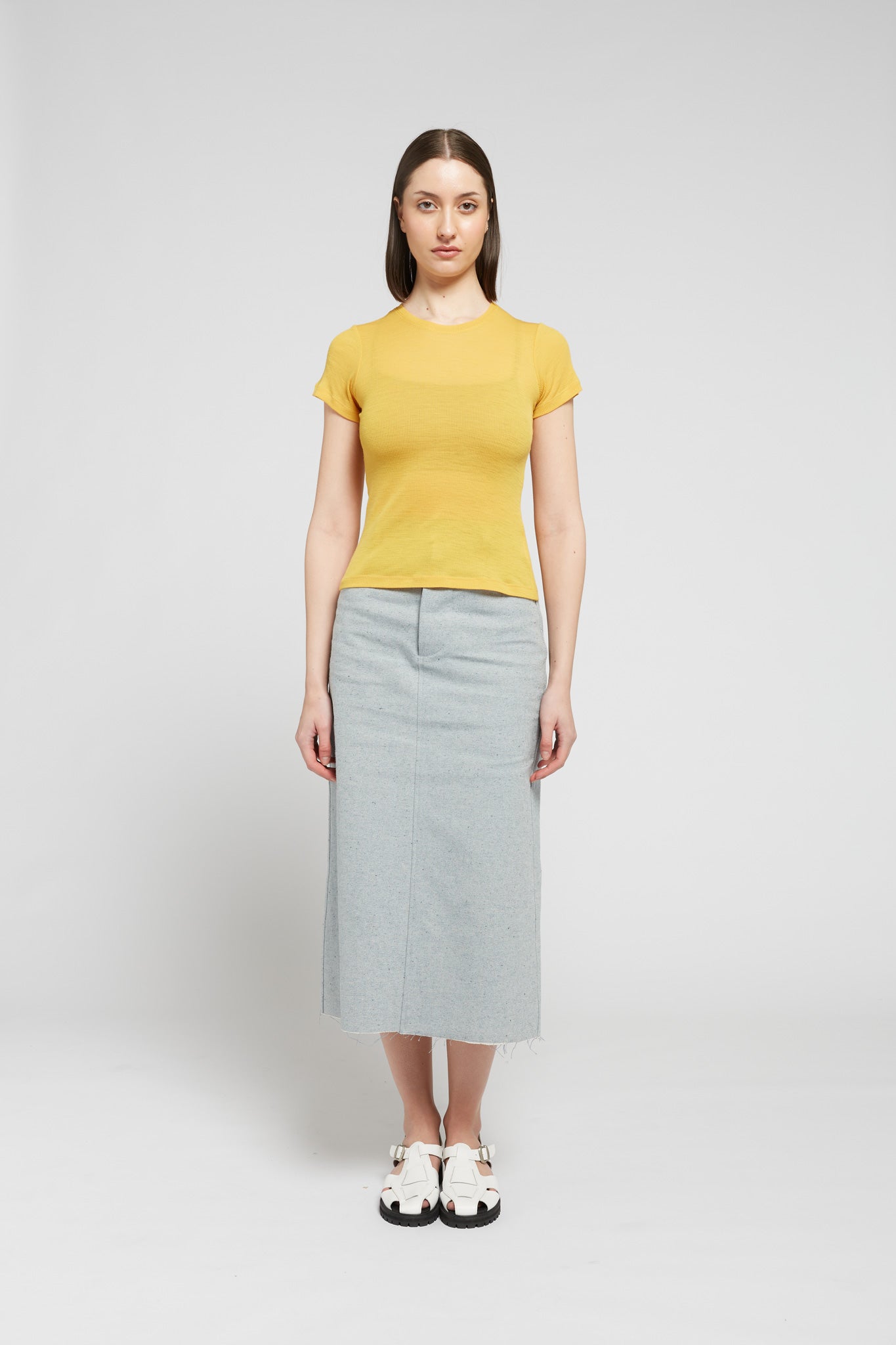 A.BCH A.34 Marigold Short Sleeve Thermal T-Shirt in Australian Merino