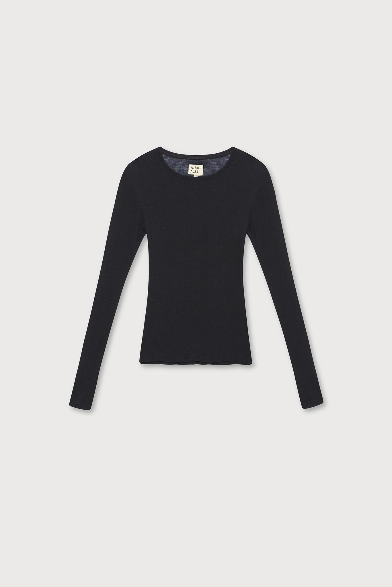 A.BCH A.34 Midnight Long Sleeve Thermal T-Shirt in Australian Merino
