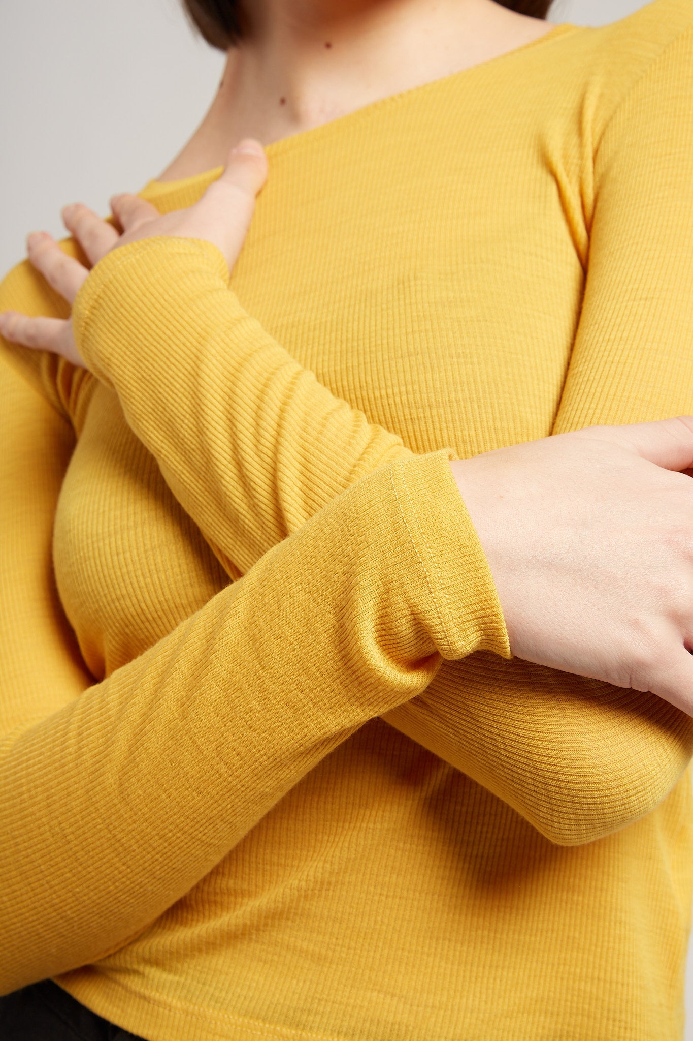 A.BCH A.34 Marigold Long Sleeve Thermal T-Shirt in Australian Merino