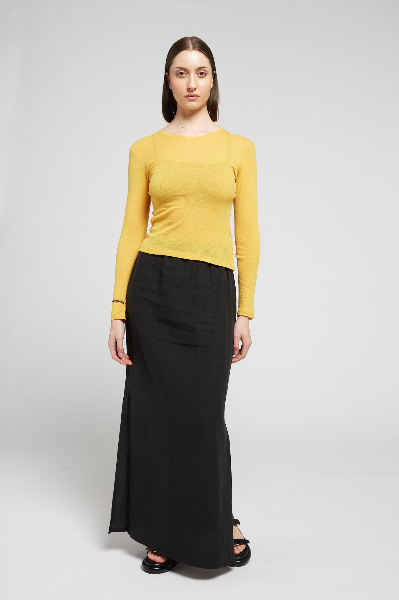 A.BCH A.34 Marigold Long Sleeve Thermal T-Shirt in Australian Merino