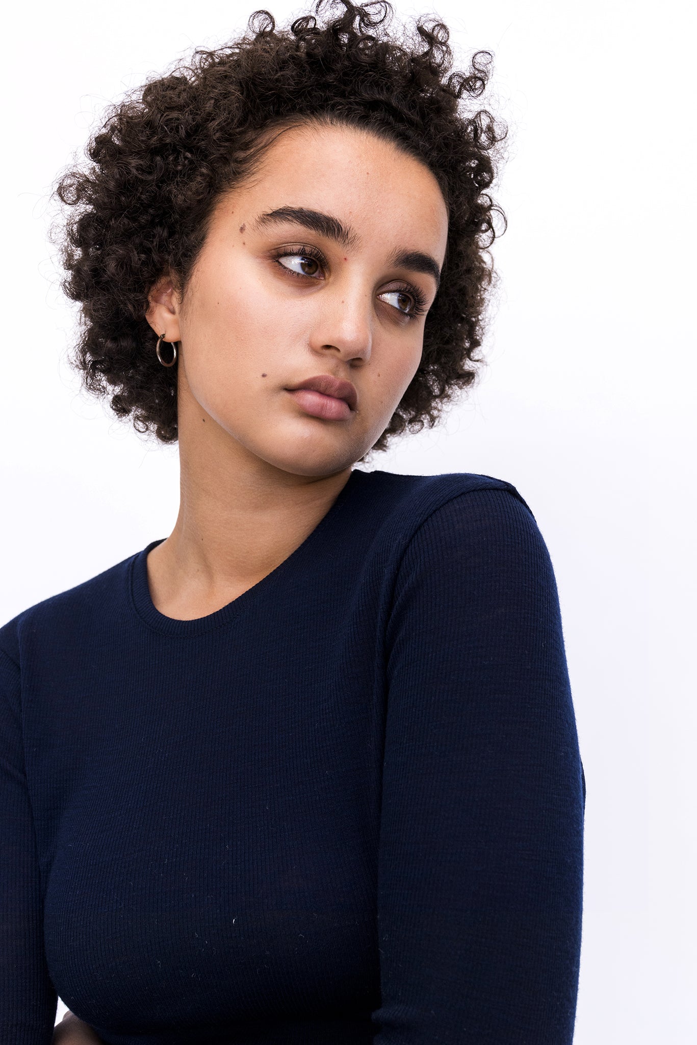 A.BCH A.34 Navy Long Sleeve Thermal T-Shirt in Australian Merino