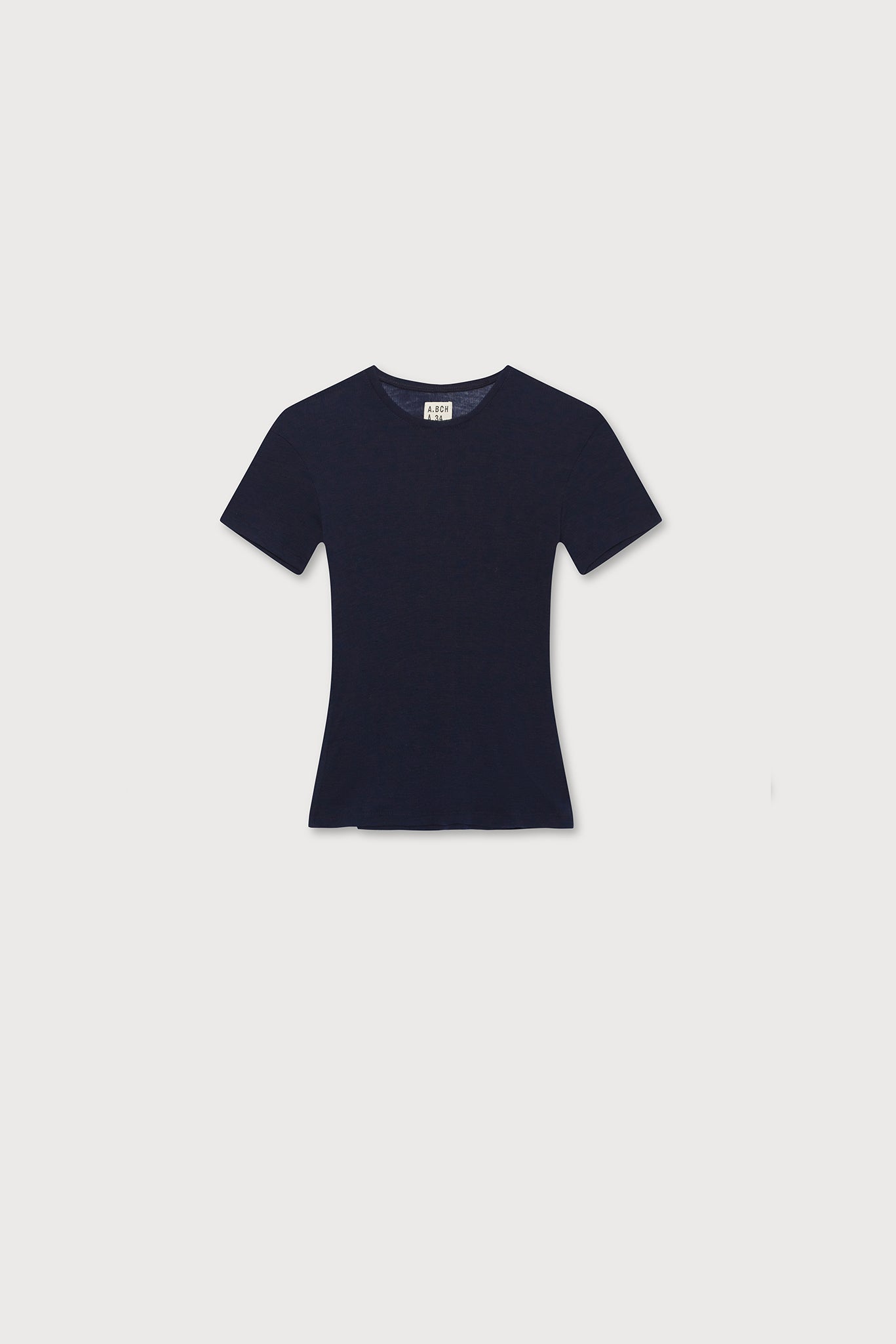 A.BCH A.34 Navy Short Sleeve Thermal T-Shirt in Australian Merino