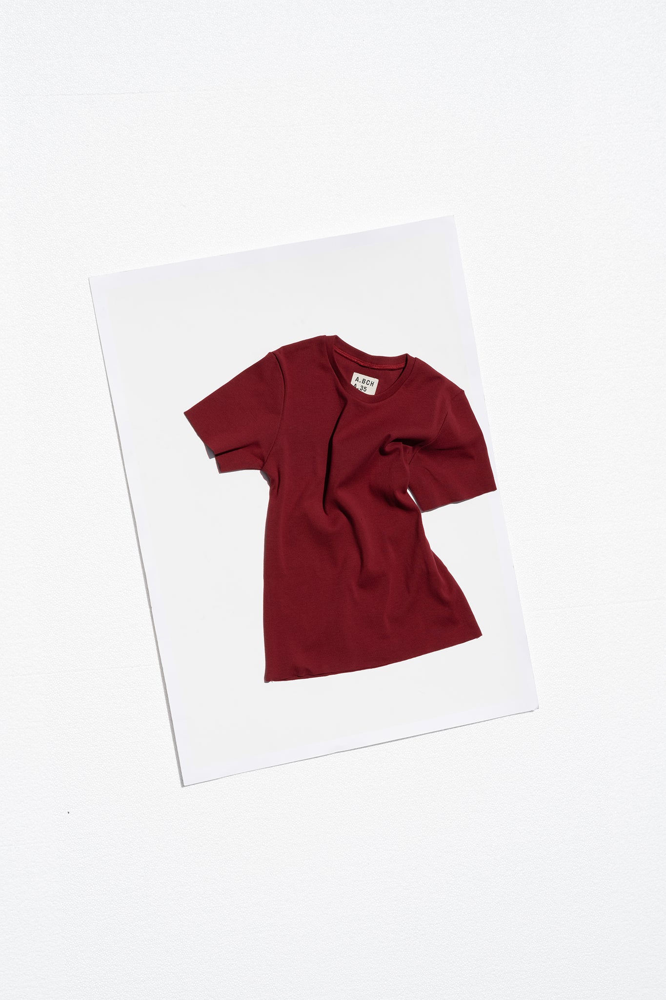 A.BCH A.35 Garnet Rib T-Shirt in Organic Cotton Rib