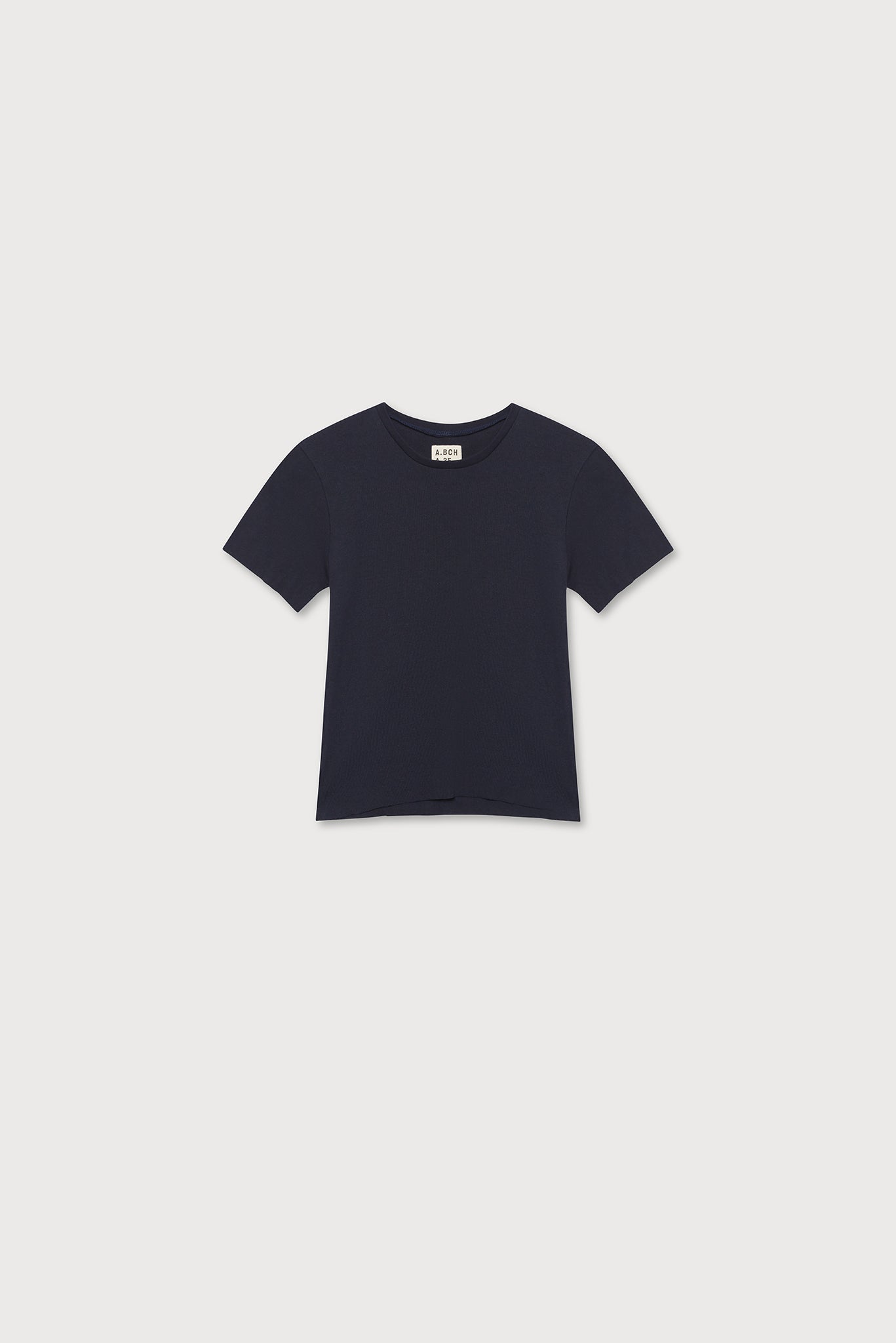 A.BCH A.35 Navy Rib T-Shirt in Organic Cotton