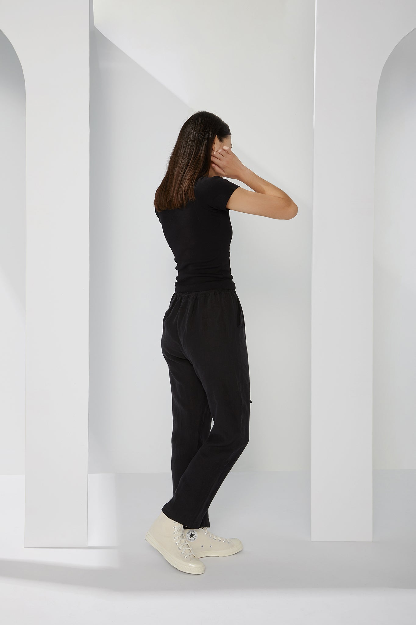 A.BCH A.35 Black Rib T-Shirt in Organic Cotton