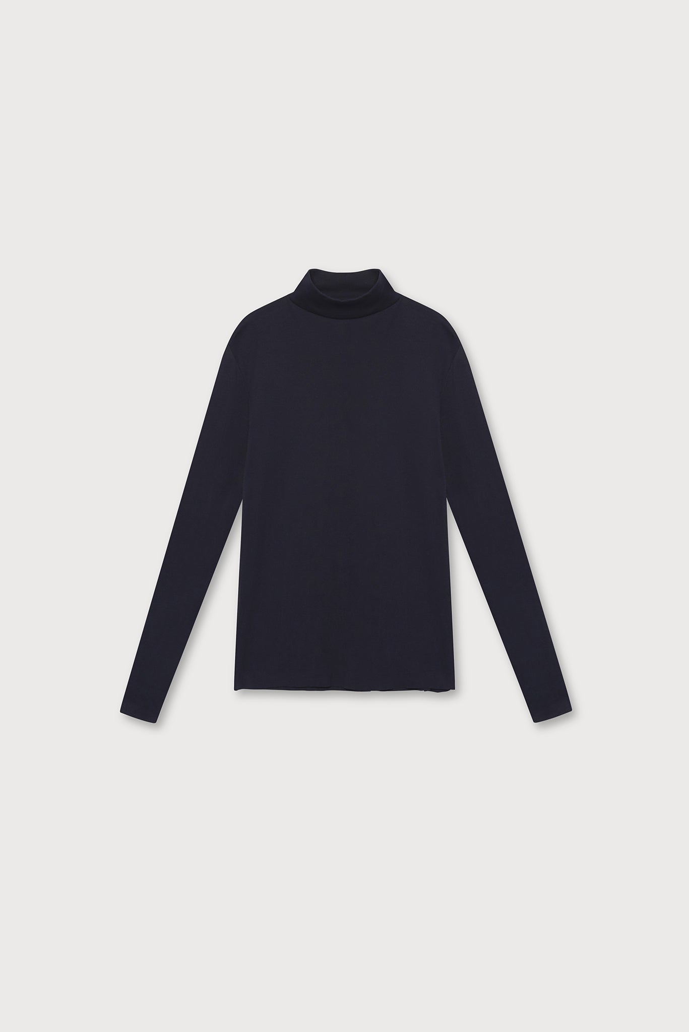 A.BCH A.36 Navy Mock Neck Skivvy in Organic Cotton Rib