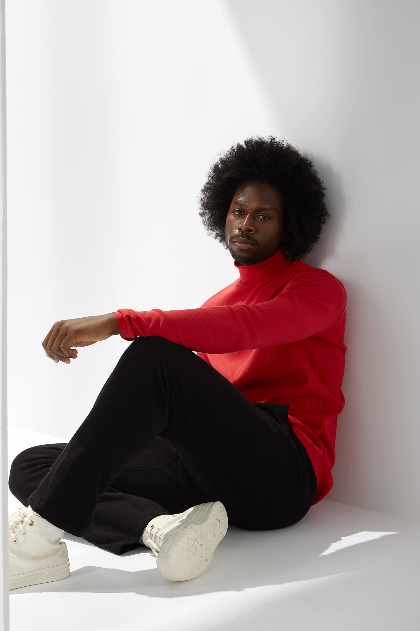 A.BCH A.36 Cherry Mock Neck Skivvy in Organic Cotton Rib