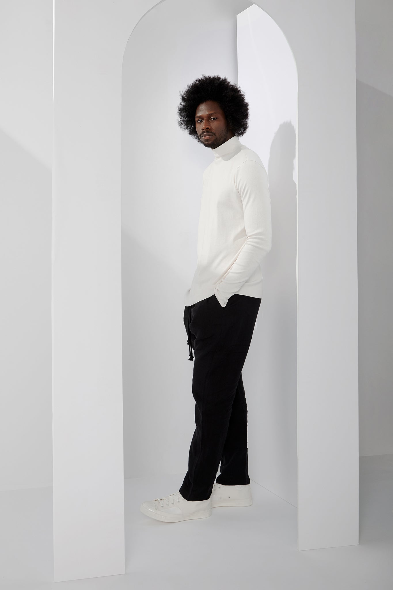 A.BCH A.36 Undyed Mock Neck Skivvy in Organic Cotton Rib