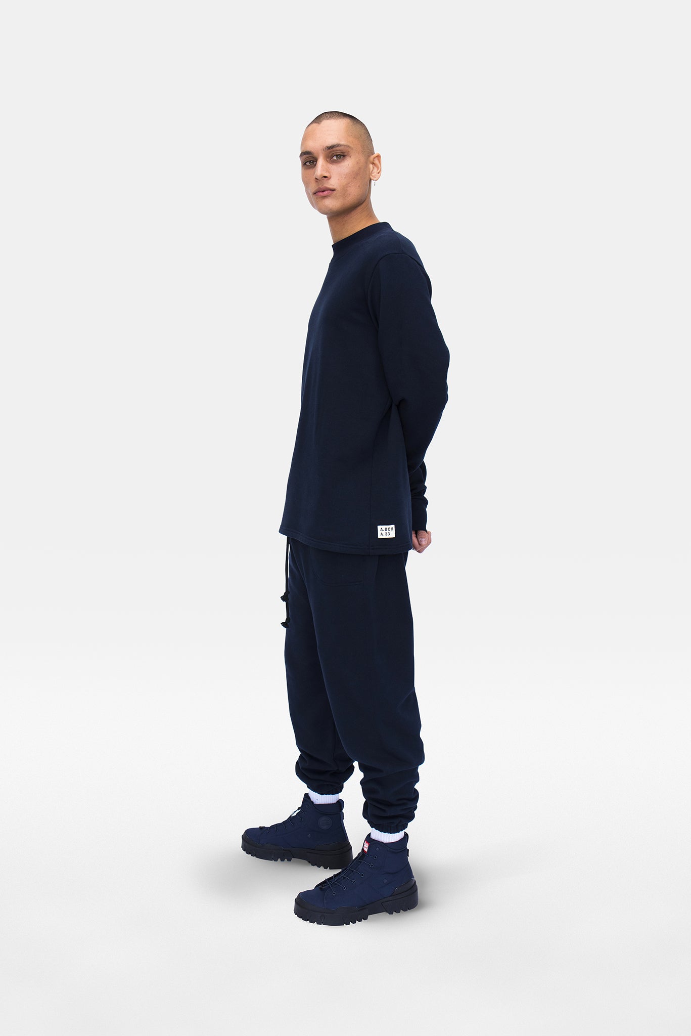 A.BCH A.37 Navy Fleecy Trackpants in Organic Cotton