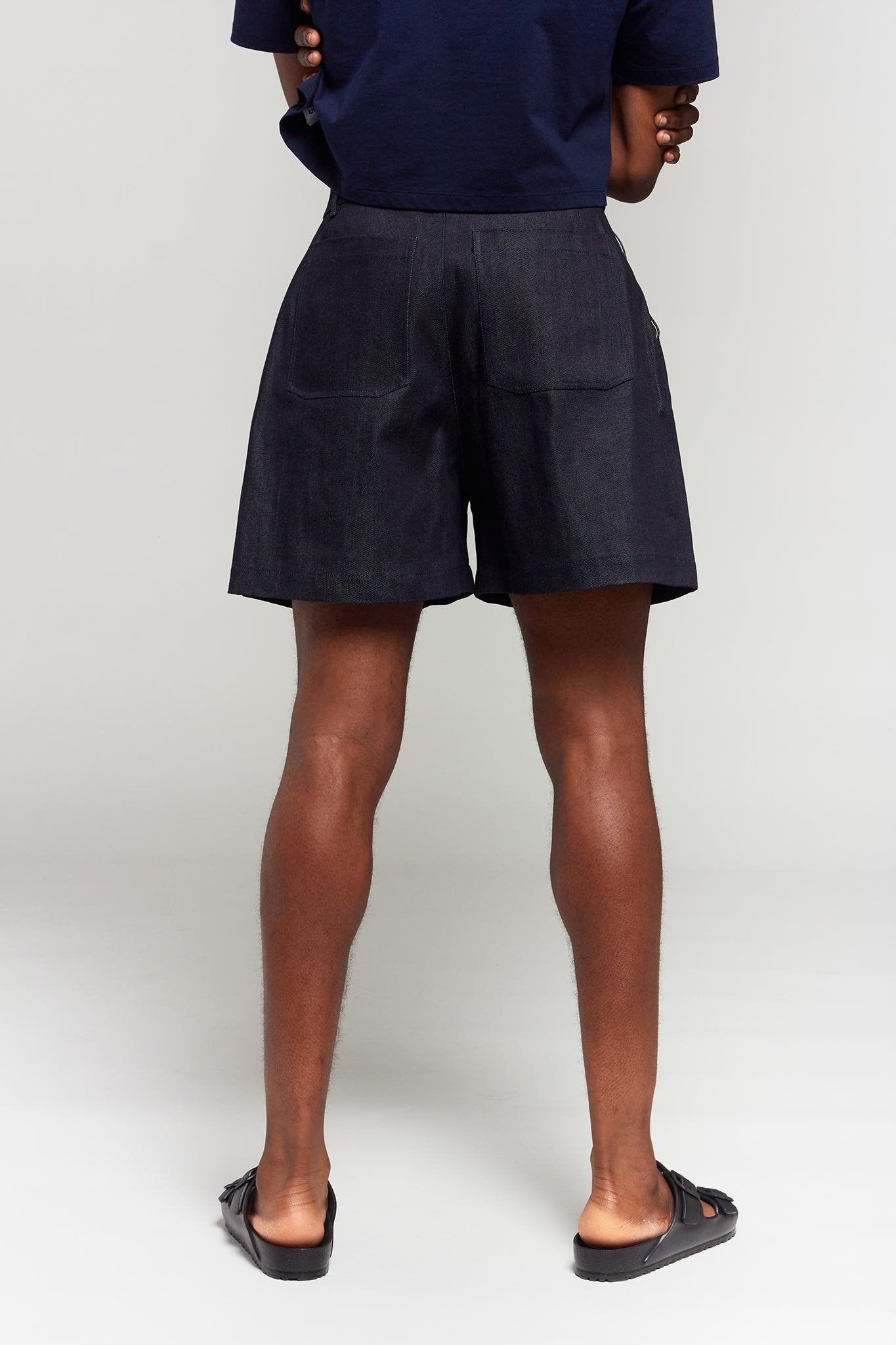 A.BCH A.39 Dark Indigo Raw Denim Tailored Shorts in Organic Cotton