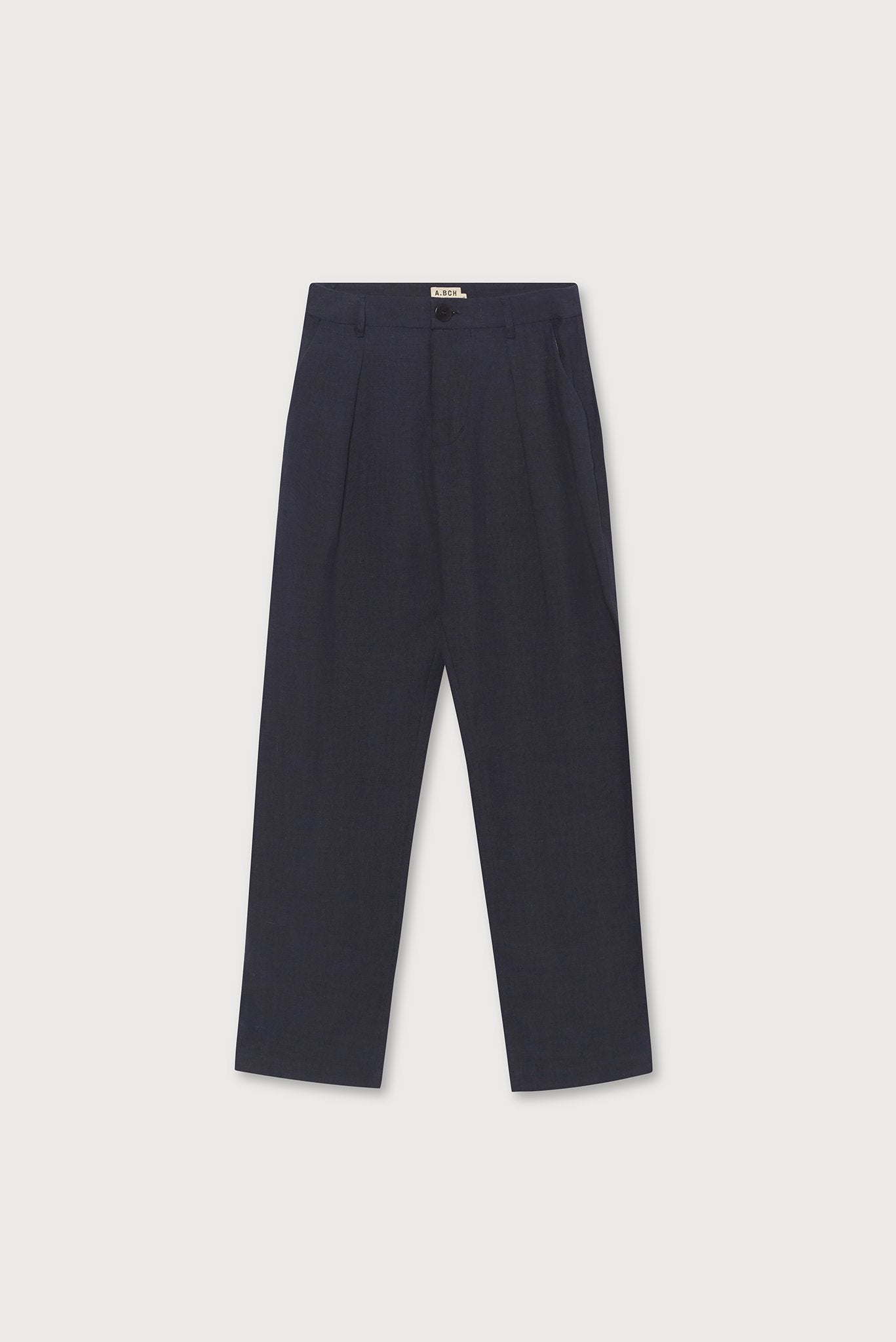 A.BCH A.39 Navy Organic Linen Tailored Trousers