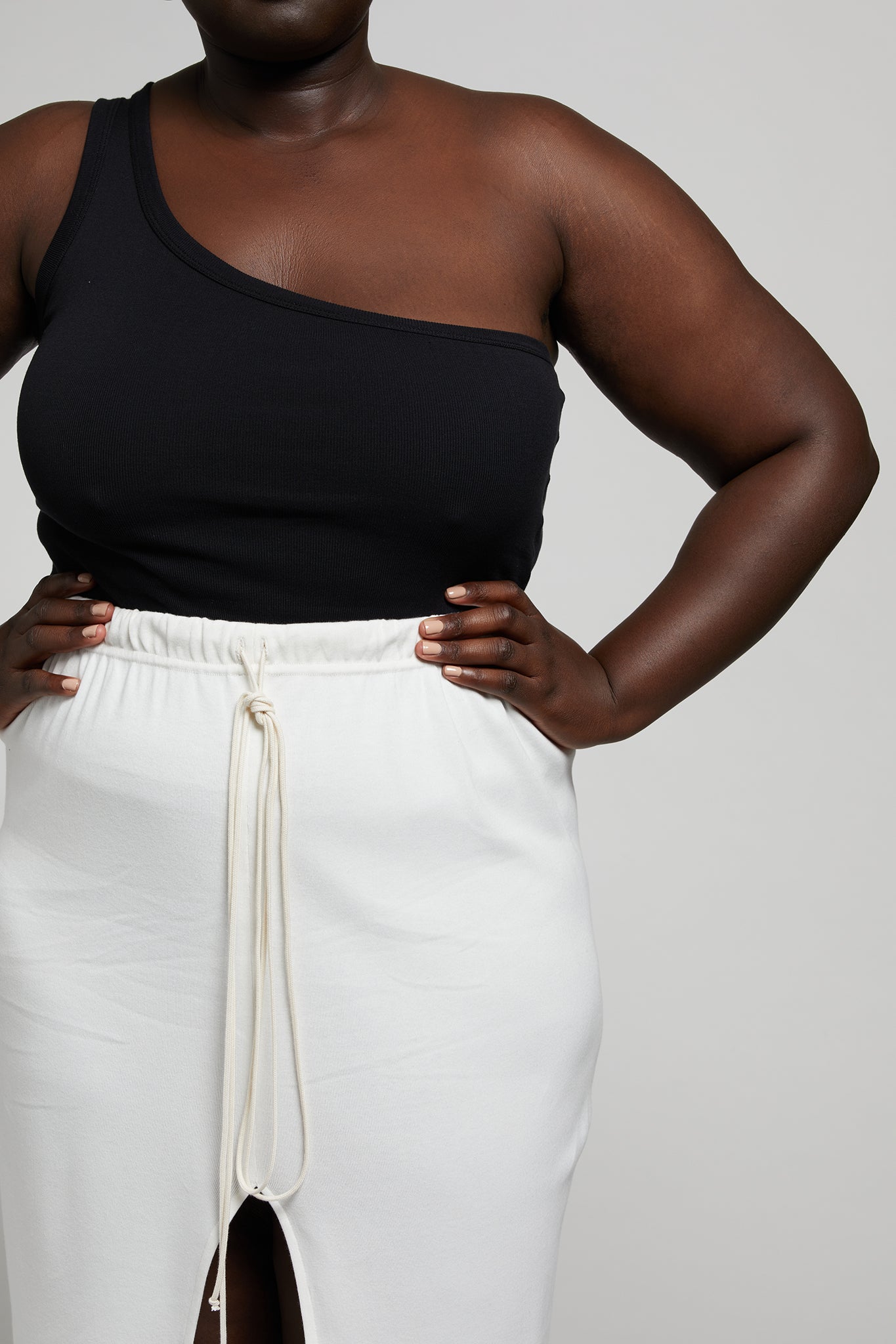 A.BCH A.41 Bone Rib Split Skirt in Organic Cotton