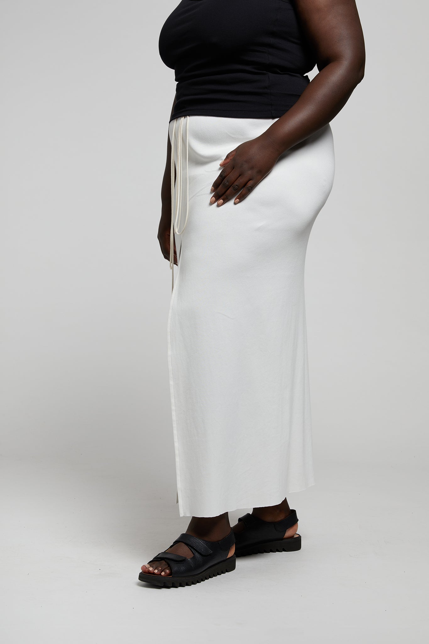 A.BCH A.41 Bone Rib Split Skirt in Organic Cotton