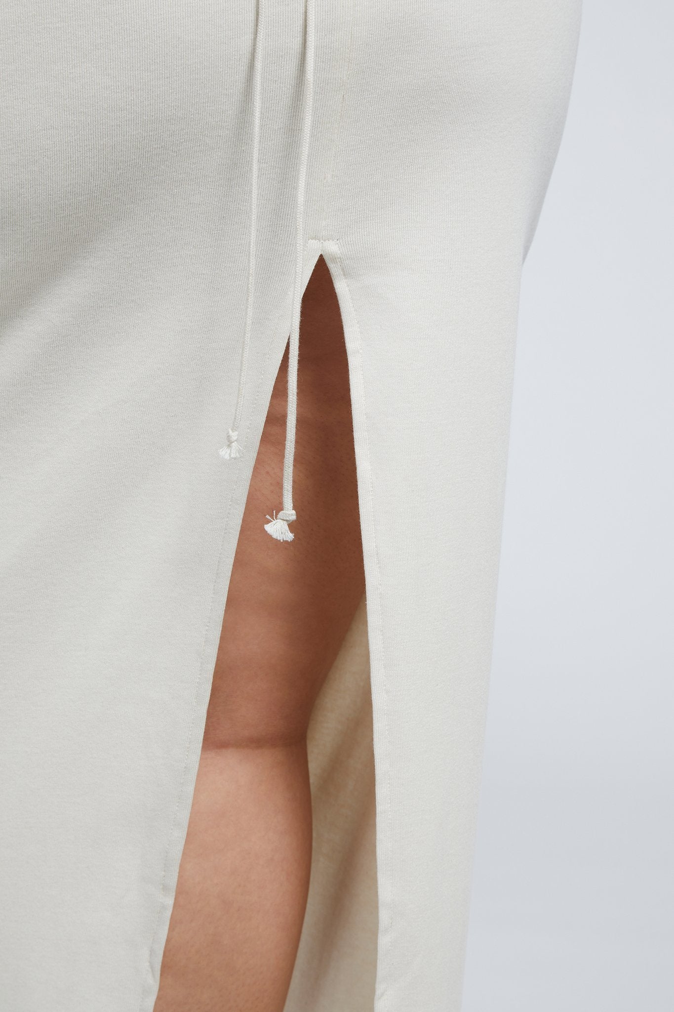 A.BCH A.41 Undyed Rib Split Skirt in Organic Cotton