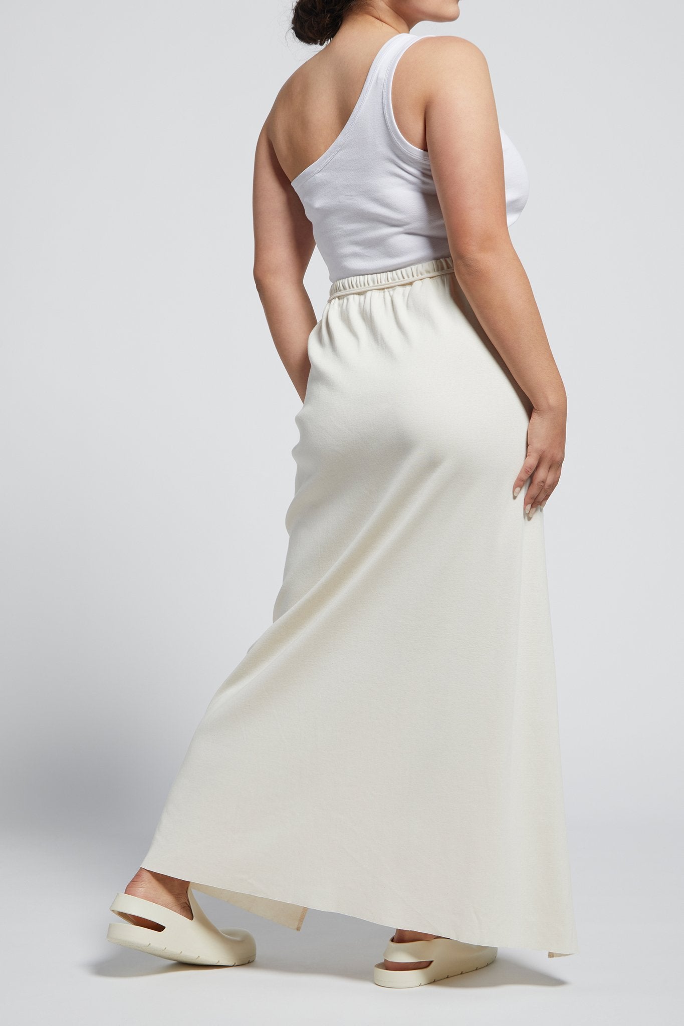A.BCH A.41 Undyed Rib Split Skirt in Organic Cotton