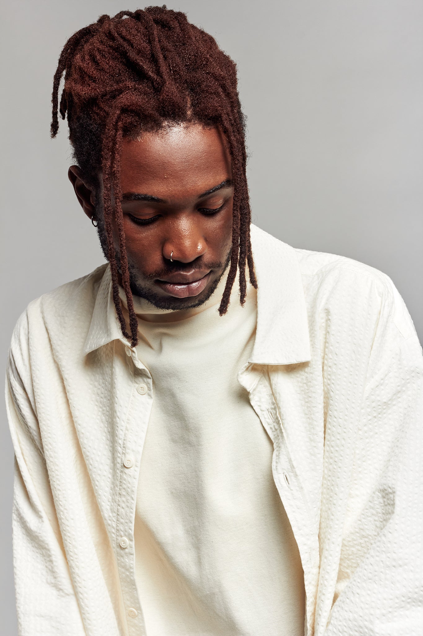 A.BCH A.42 Undyed Oversized Shirt in Organic Cotton Seersucker