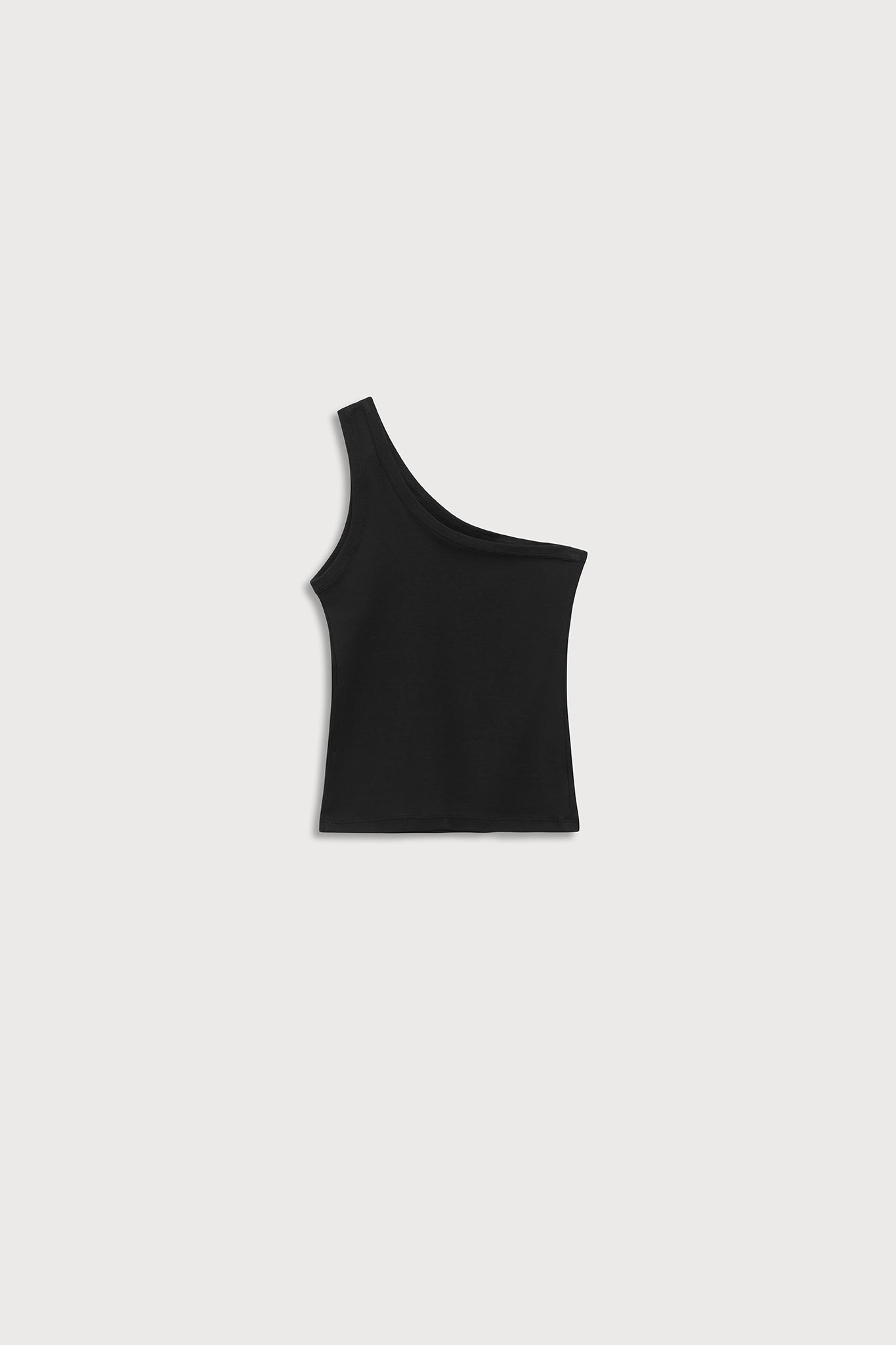 A.BCH A.44 Black 1 Shoulder Rib Tank in Organic Cotton