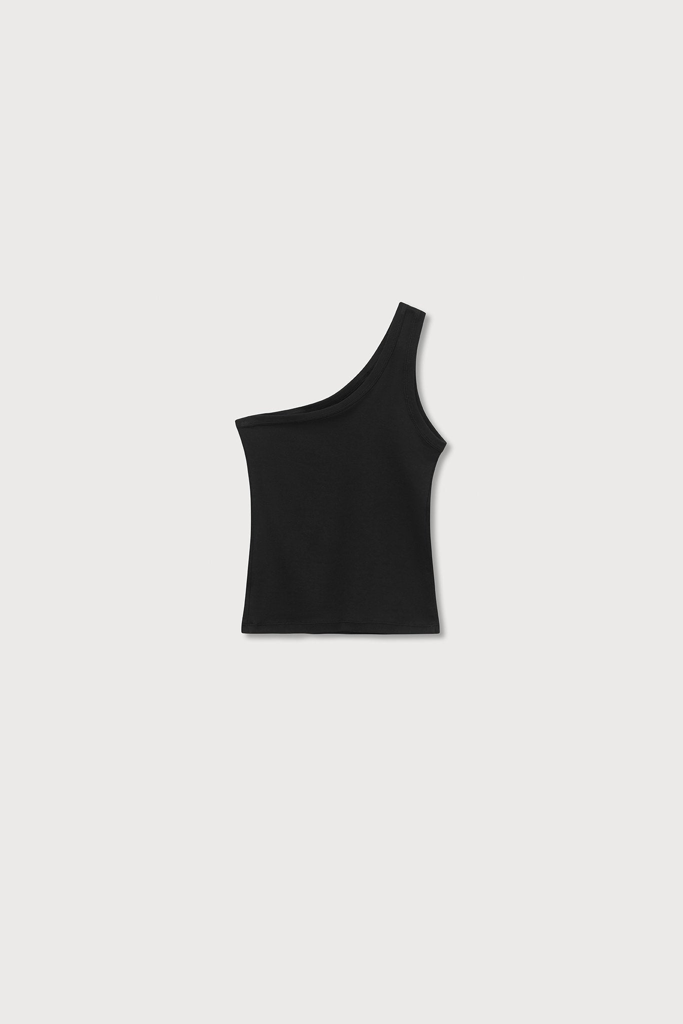 A.BCH A.44 Black 1 Shoulder Rib Tank in Organic Cotton