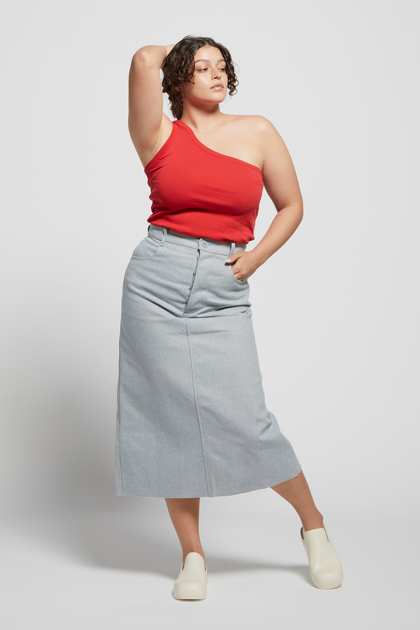 A.BCH A.44 Cherry 1 Shoulder Rib Tank in Organic Cotton