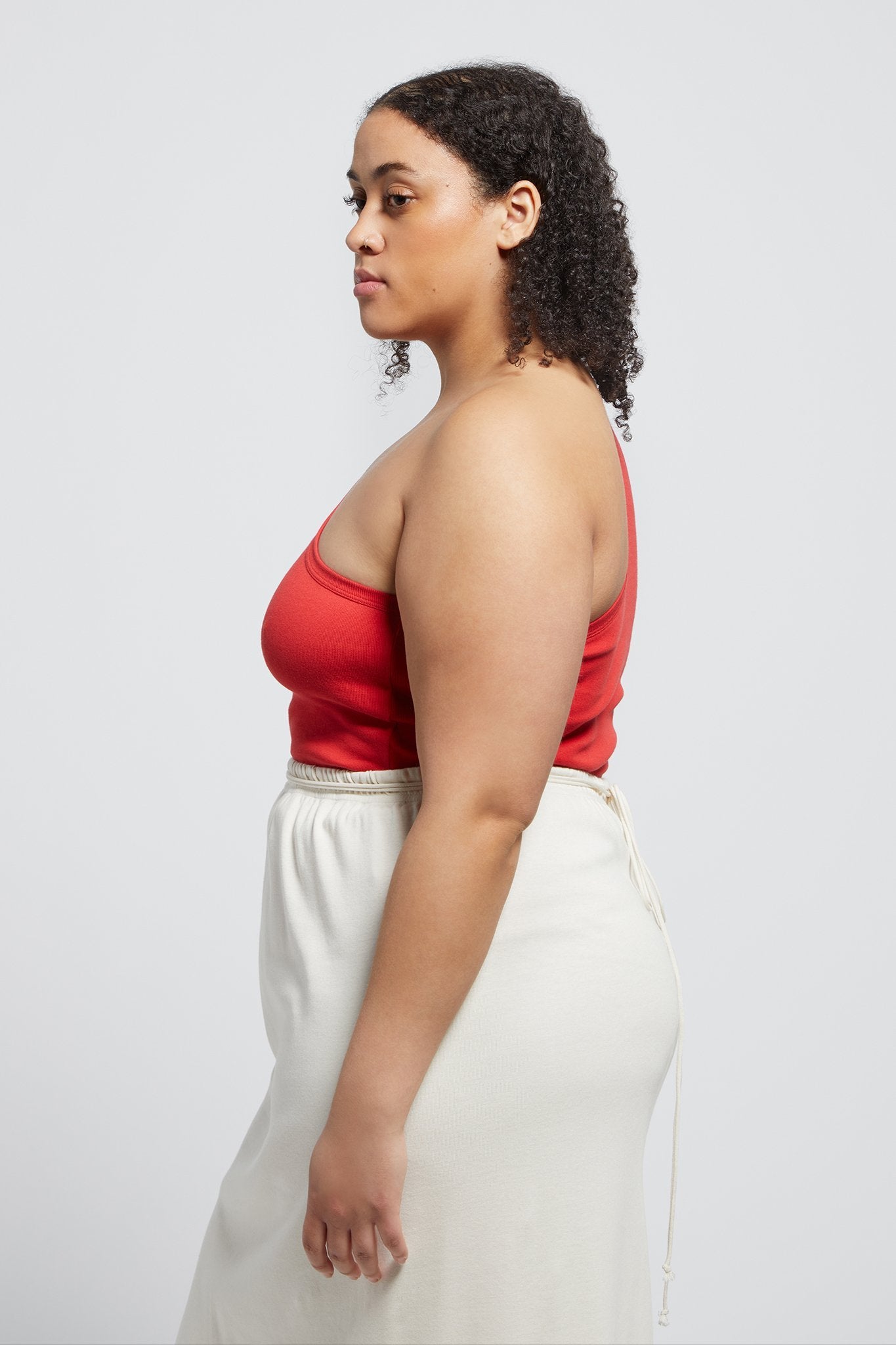 A.BCH A.44 Cherry 1 Shoulder Rib Tank in Organic Cotton