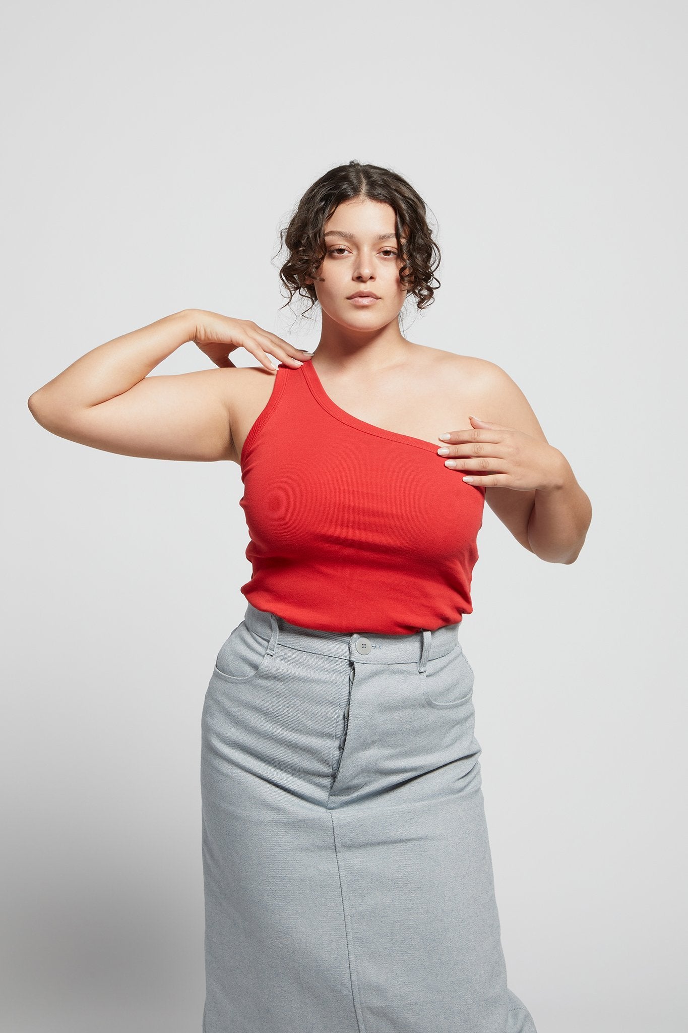 A.BCH A.44 Cherry 1 Shoulder Rib Tank in Organic Cotton