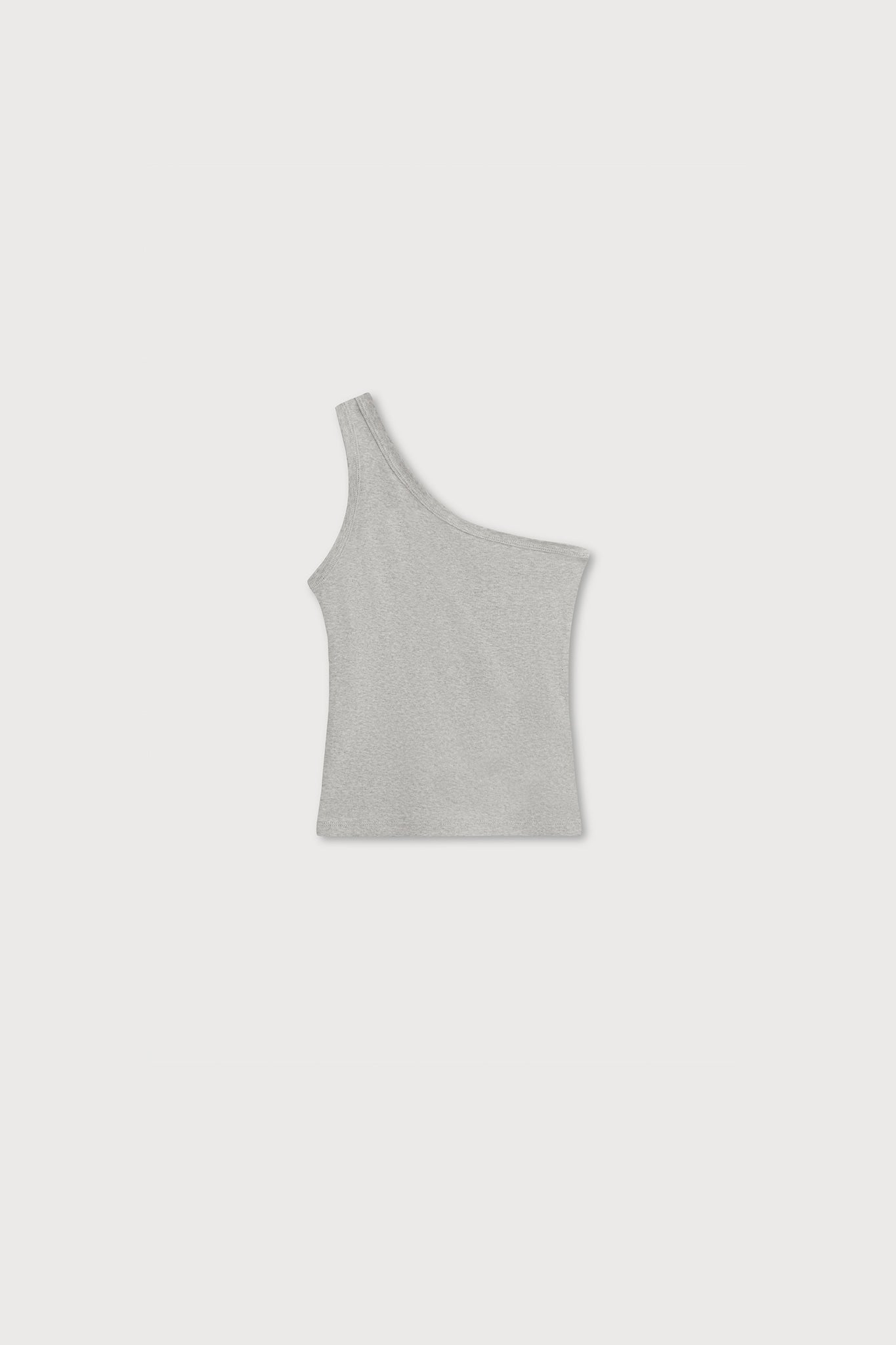 A.BCH A.44 Grey Marle 1 Shoulder Rib Tank in Organic Cotton
