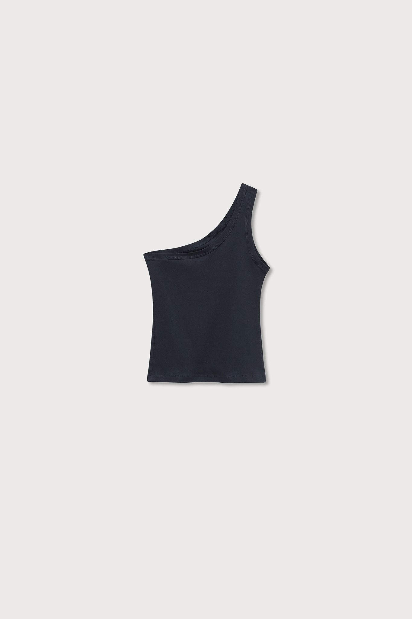 A.BCH A.44 Navy 1 Shoulder Rib Tank in Organic Cotton