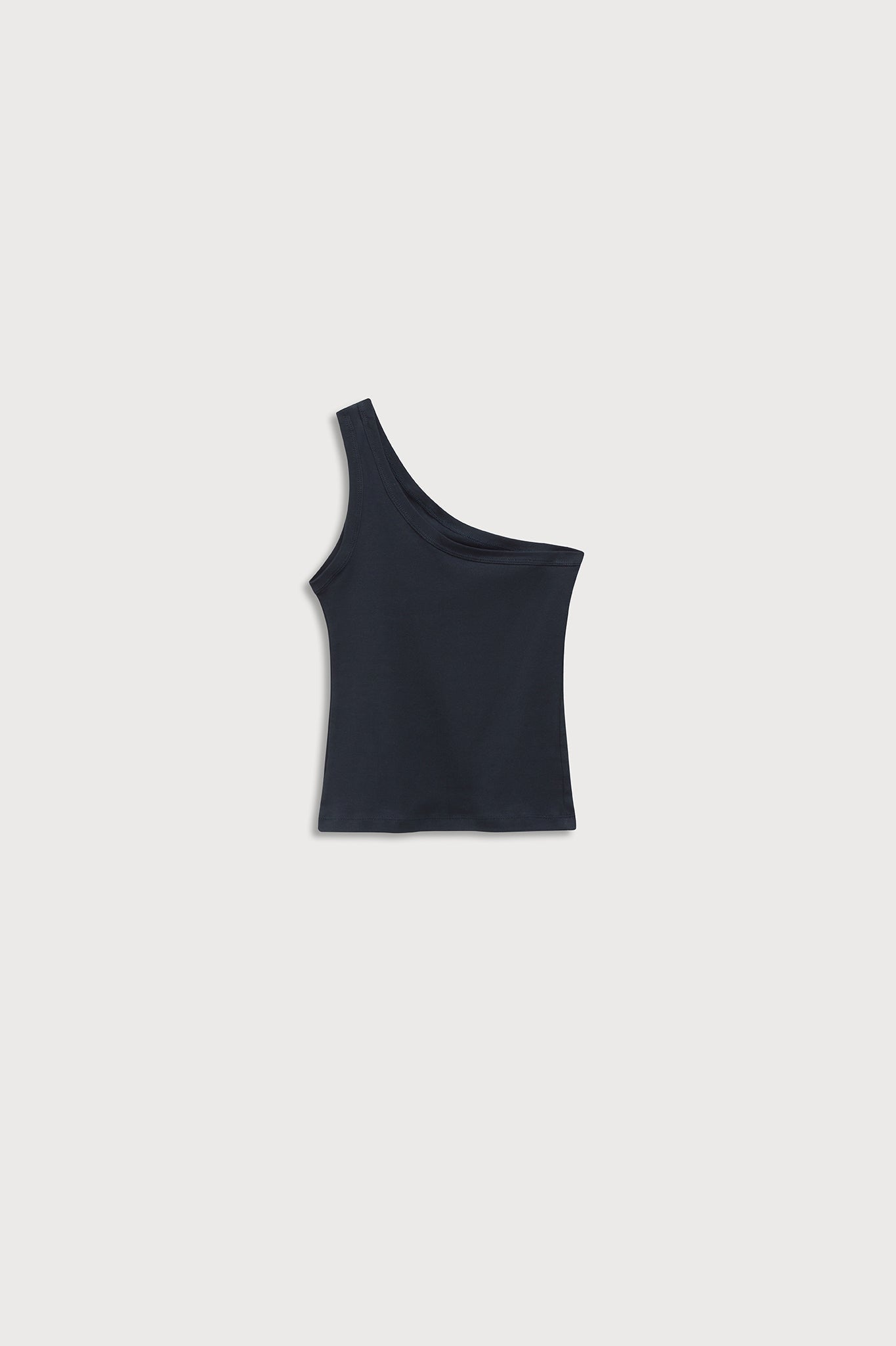 A.BCH A.44 Navy 1 Shoulder Rib Tank in Organic Cotton