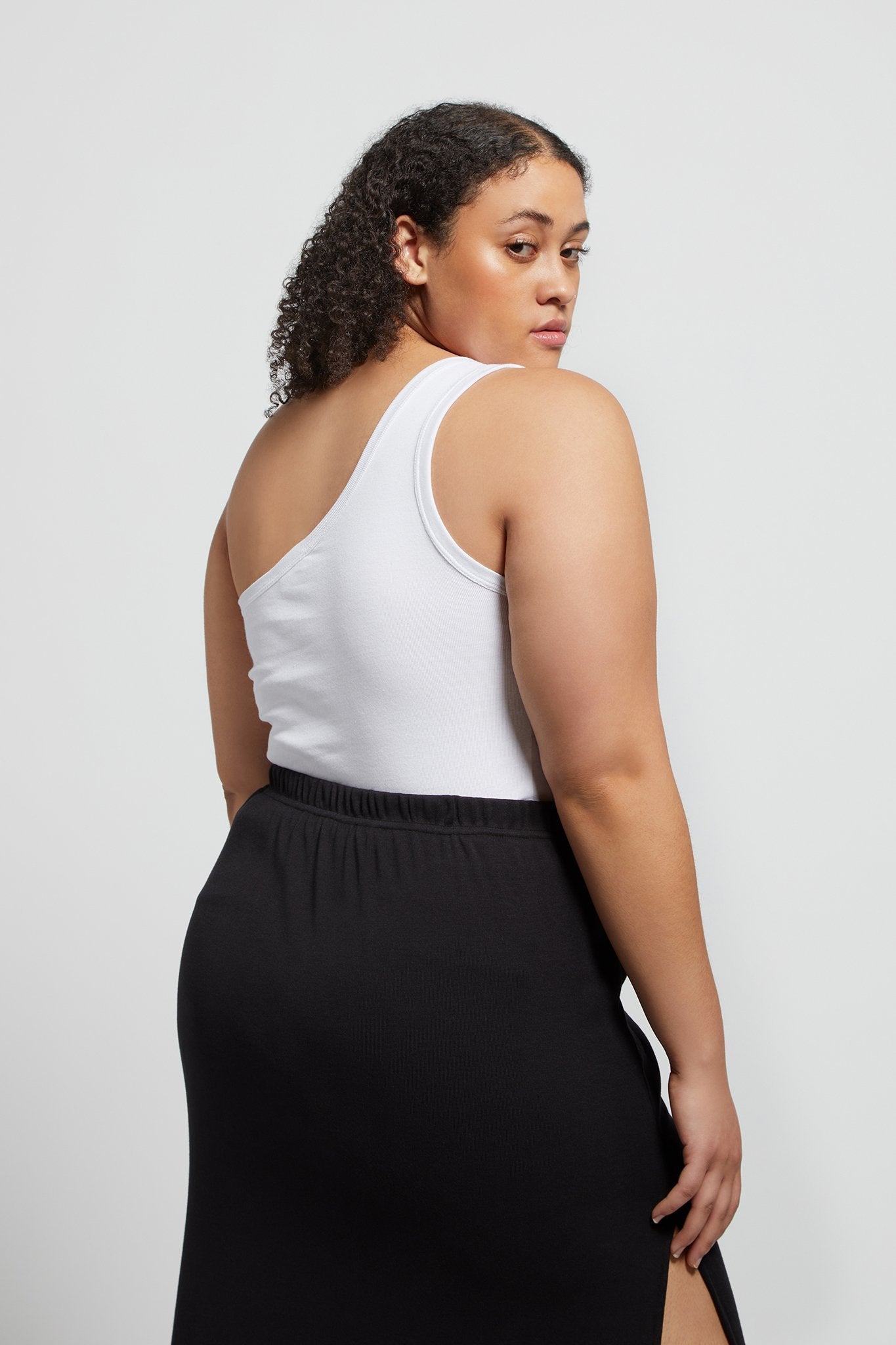 A.BCH A.44 Bone 1 Shoulder Rib Tank in Organic Cotton