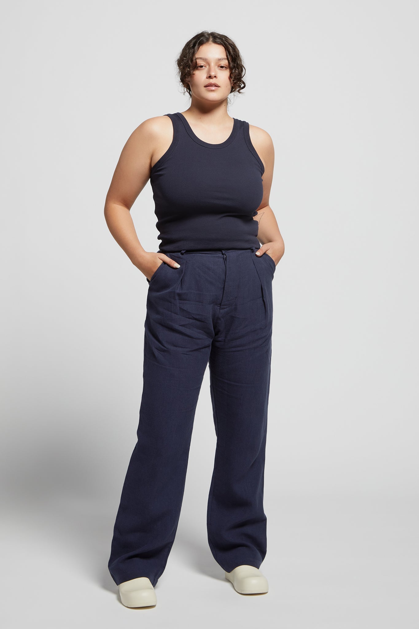 A.BCH A.44 Navy Classic Tank in Organic Cotton