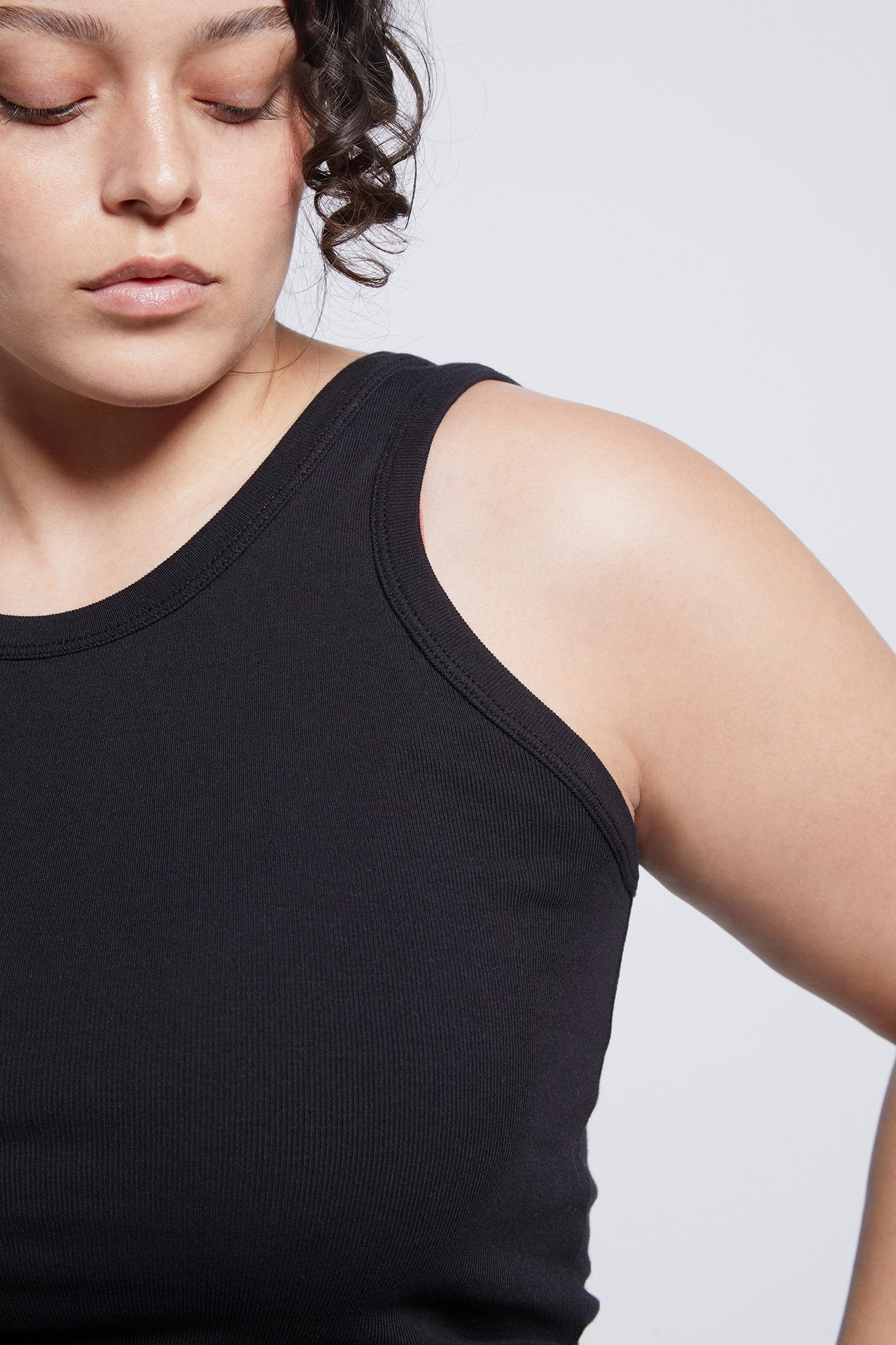 A.BCH A.44 Black Classic Tank in Organic Cotton