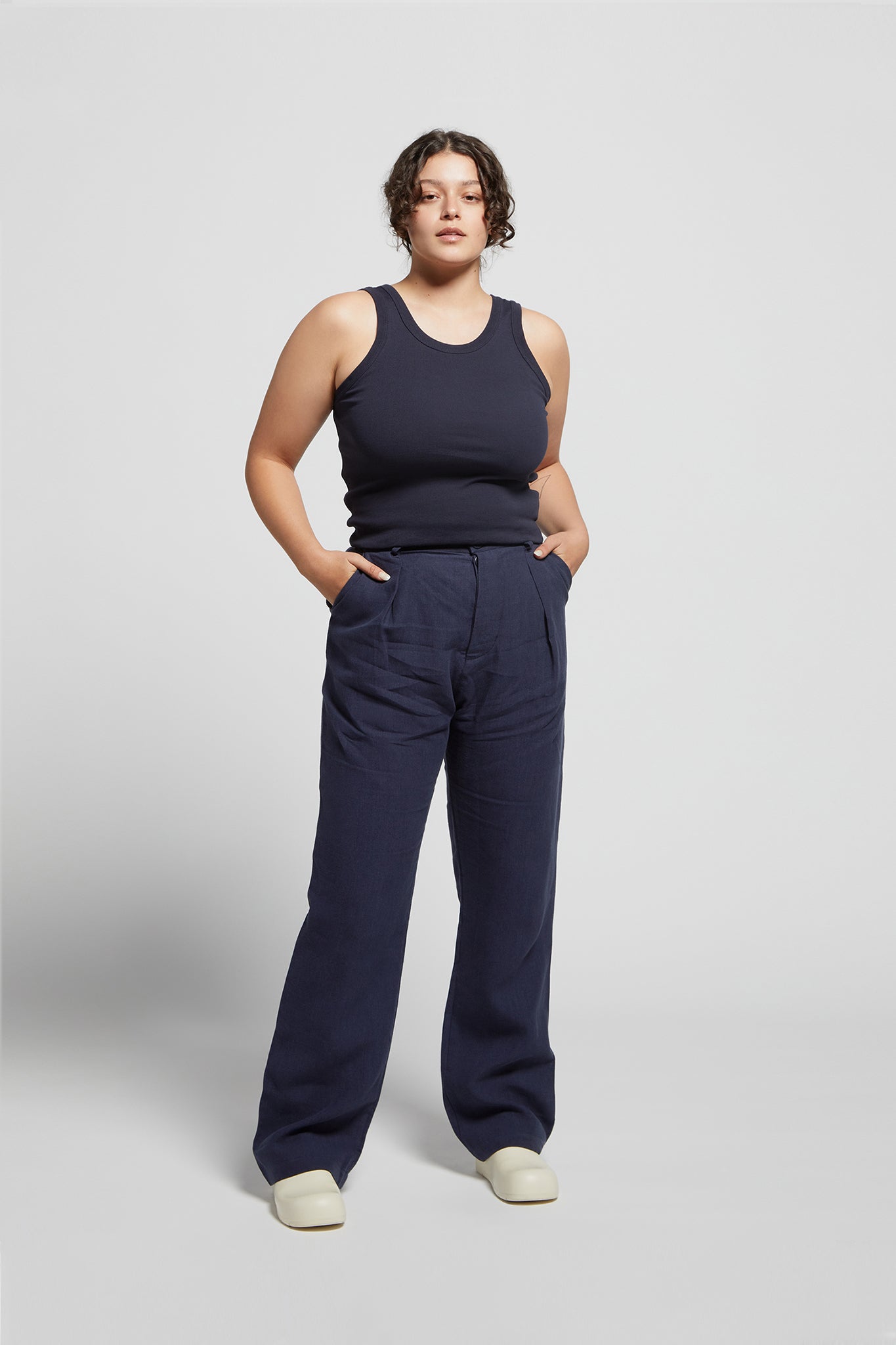 A.BCH A.44 Navy Classic Tank in Organic Cotton