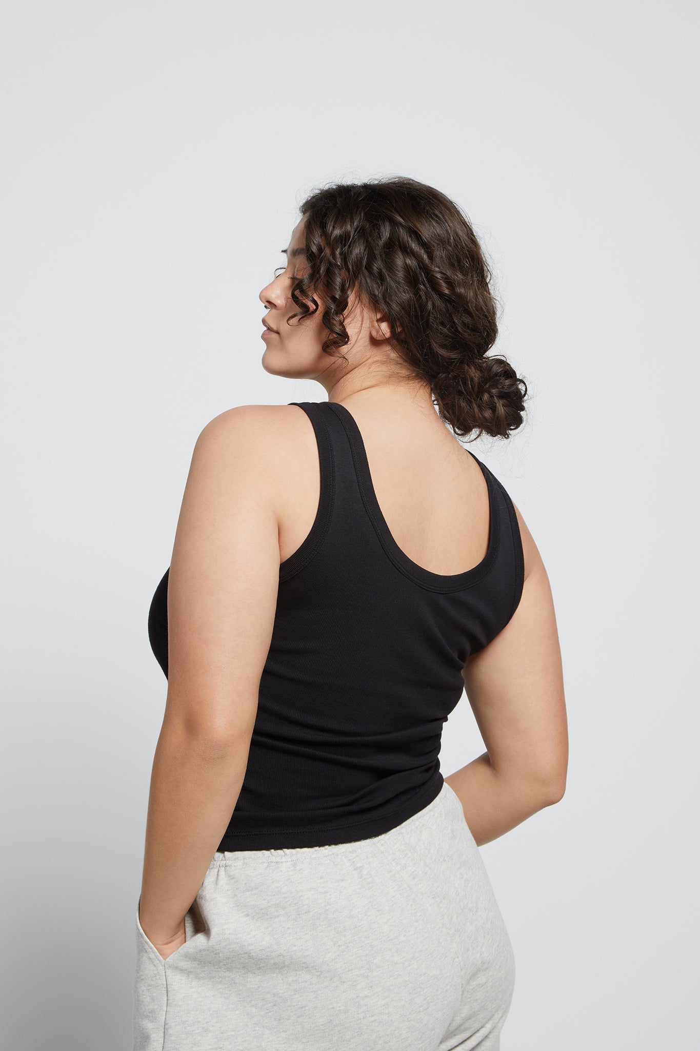 A.BCH A.44 Black Classic Tank in Organic Cotton