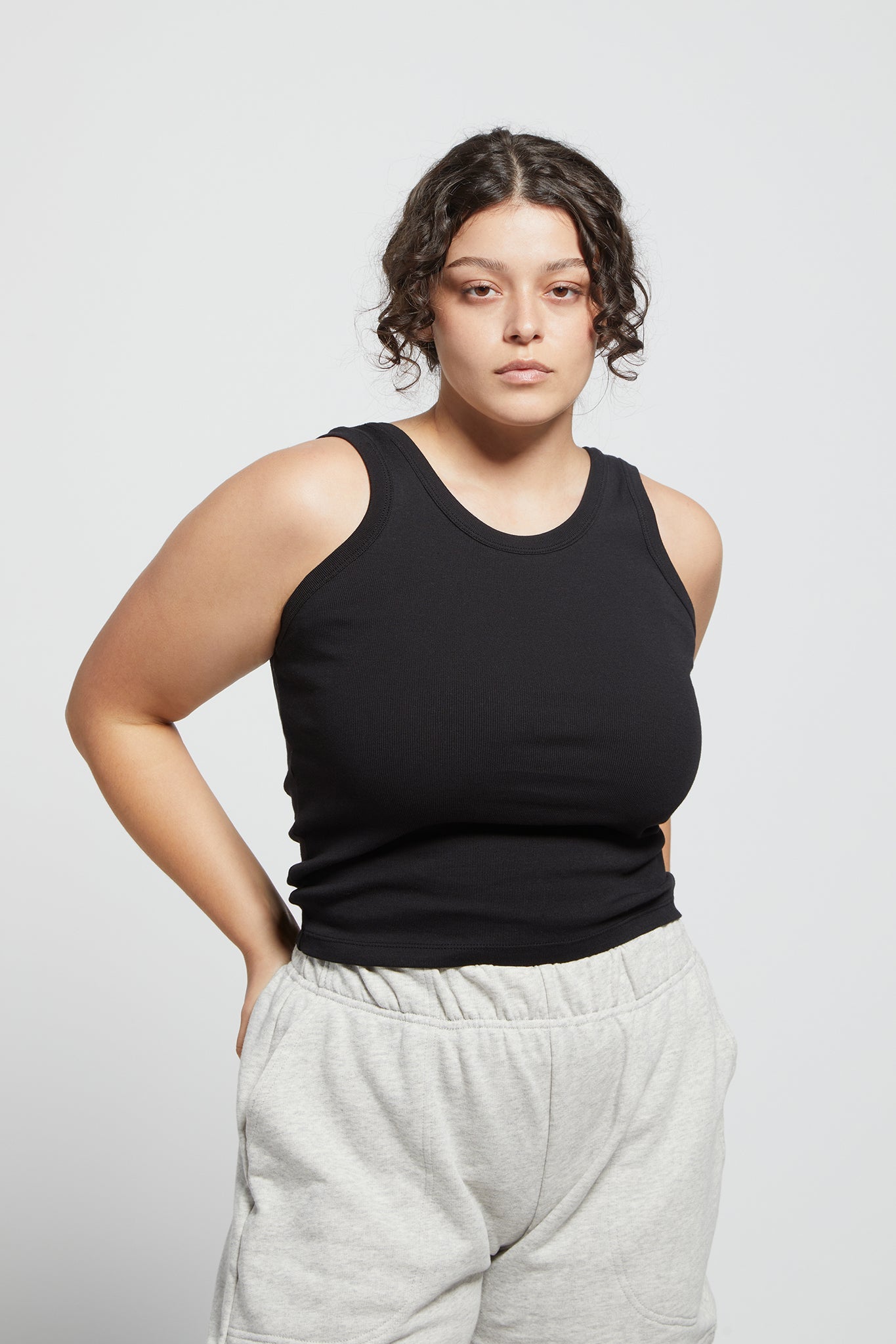 A.BCH A.44 Black Classic Tank in Organic Cotton