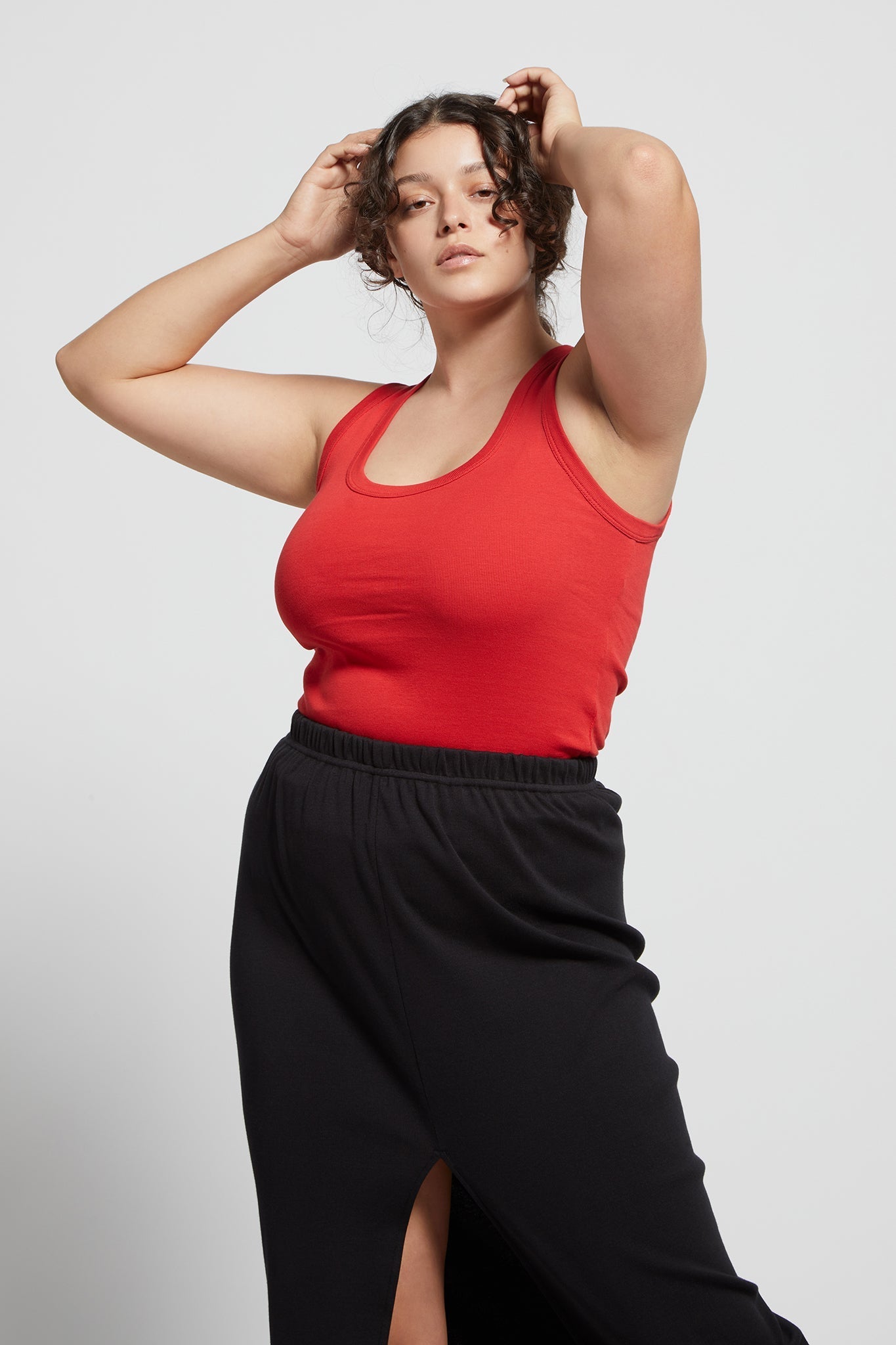 A.BCH A.44 Cherry Scoop Neck Rib Tank in Organic Cotton