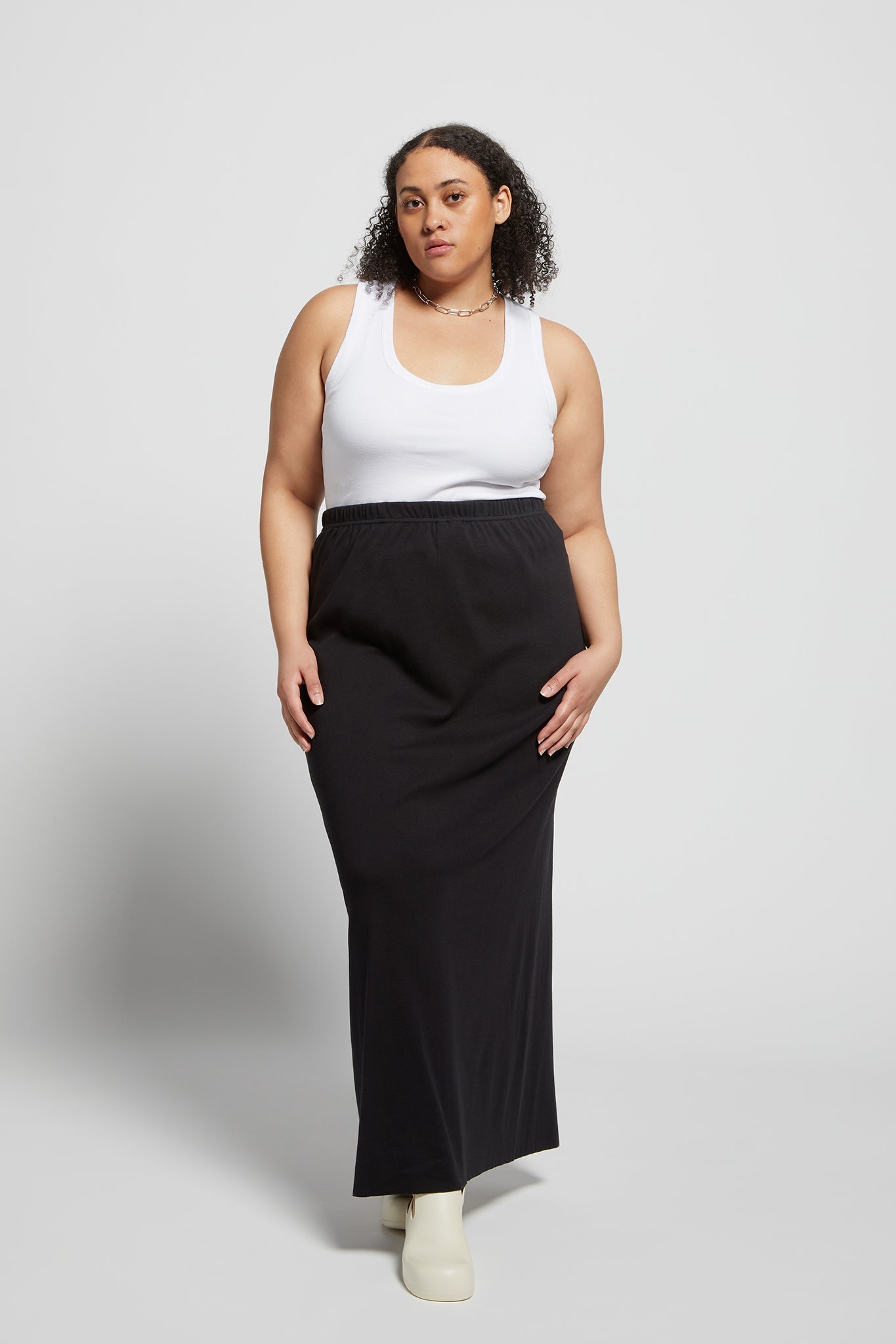 A.BCH A.44 Bone Scoop Neck Rib Tank in Organic Cotton