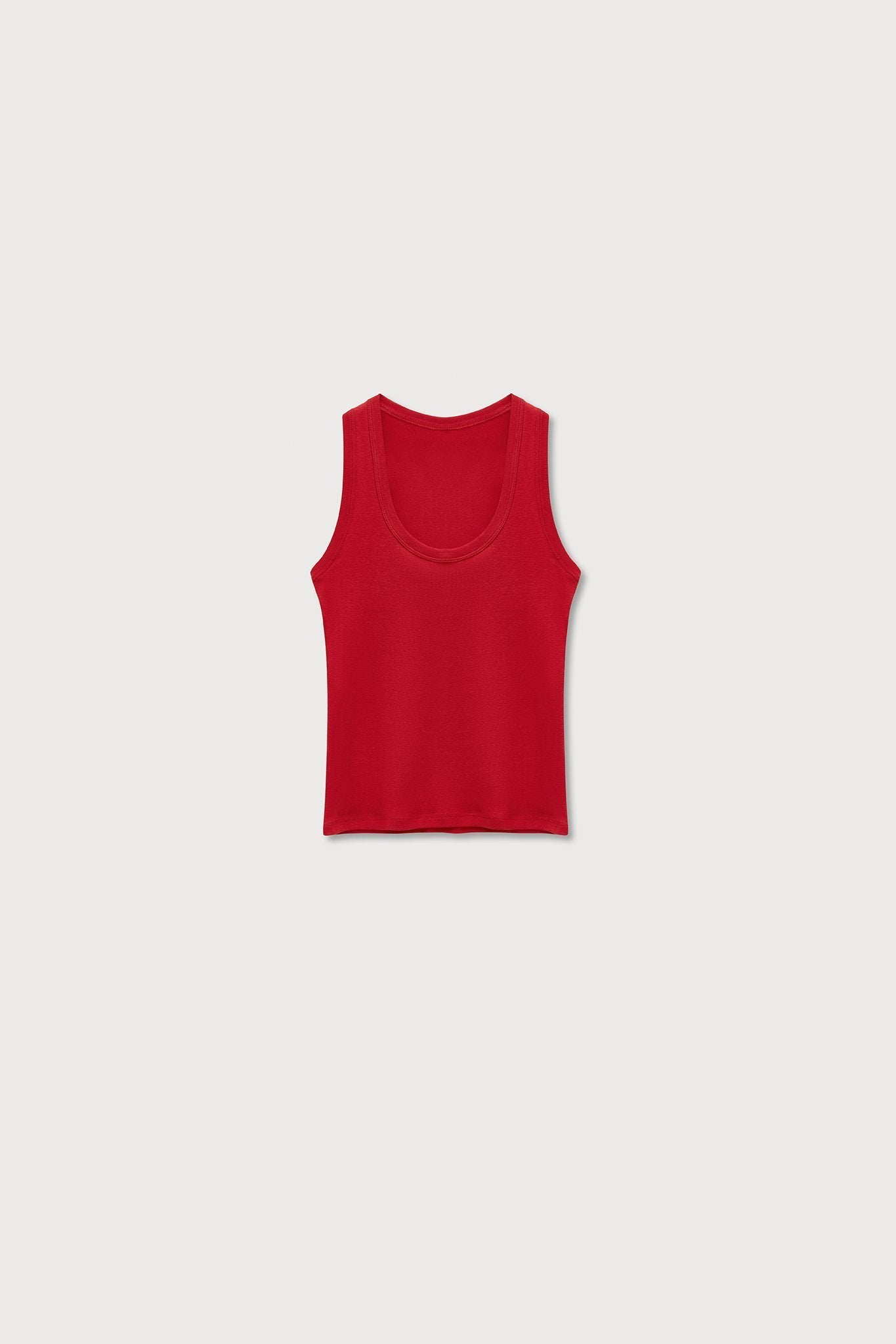 A.BCH A.44 Cherry Scoop Neck Rib Tank in Organic Cotton